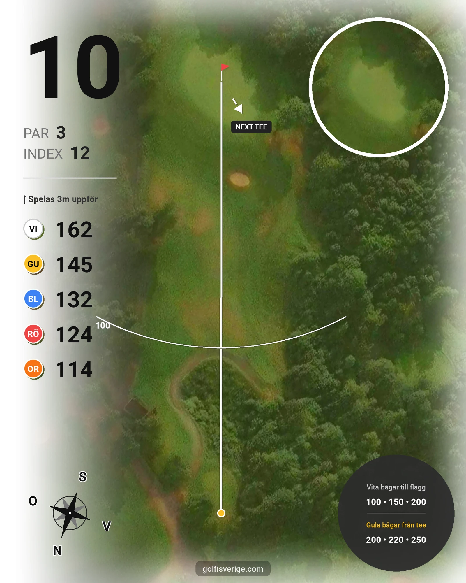 Banguide A6GK 9-hålsbana på A6 Golfklubb - Hål 10 karta