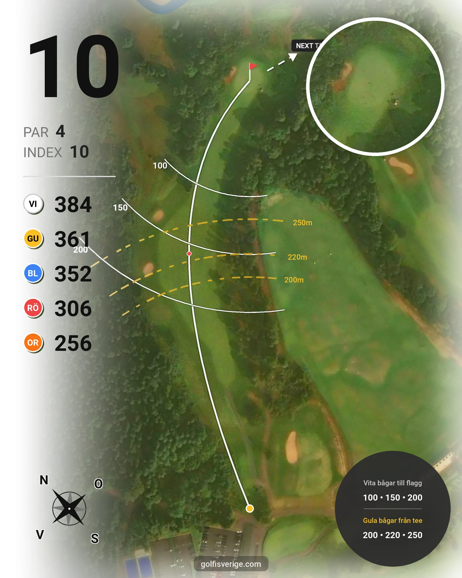Banguide A6GK 9-hålsbana på A6 Golfklubb - Hål 10 karta