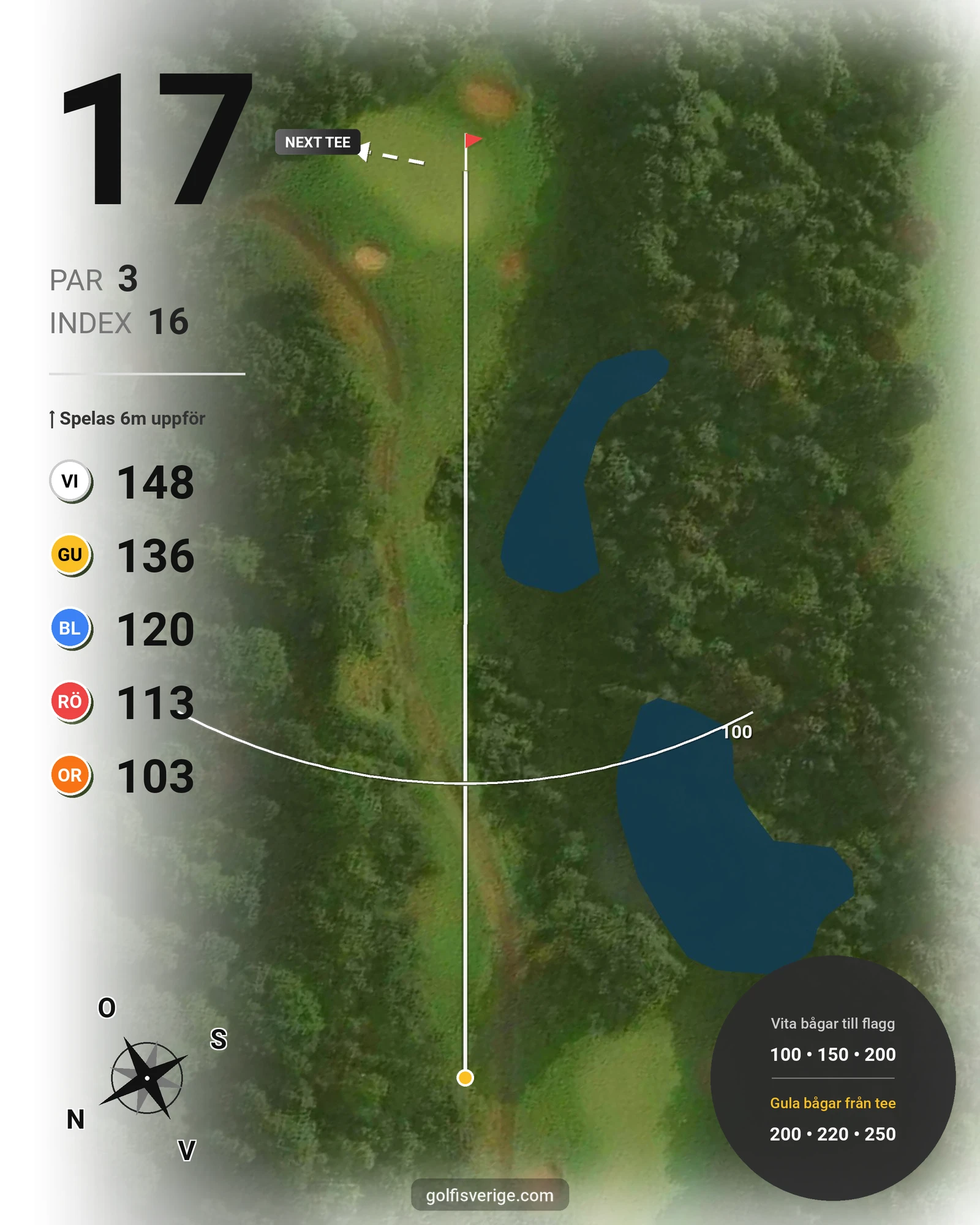 Banguide A6GK 9-hålsbana på A6 Golfklubb - Hål 17 karta