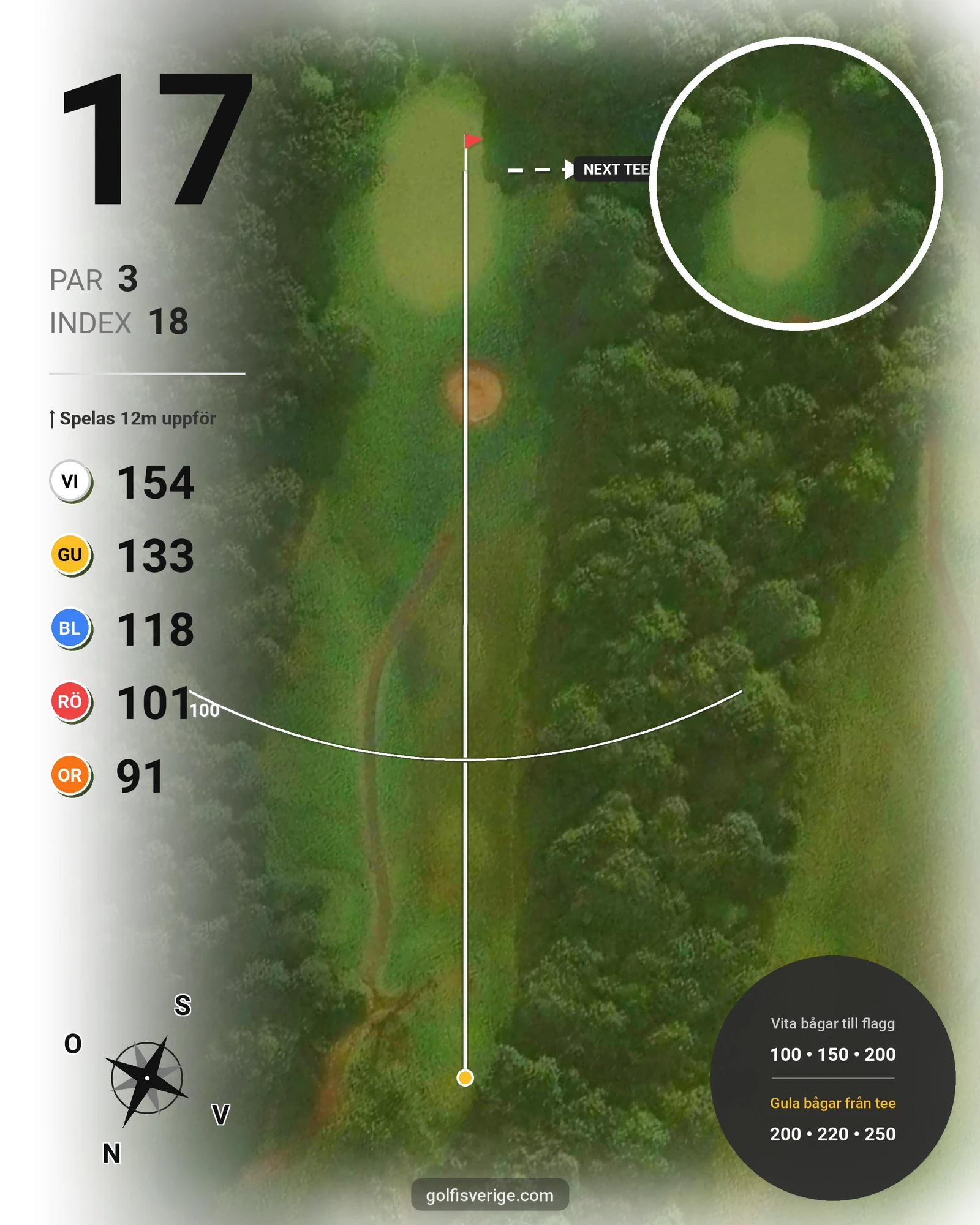 Banguide A6GK 9-hålsbana på A6 Golfklubb - Hål 17 karta