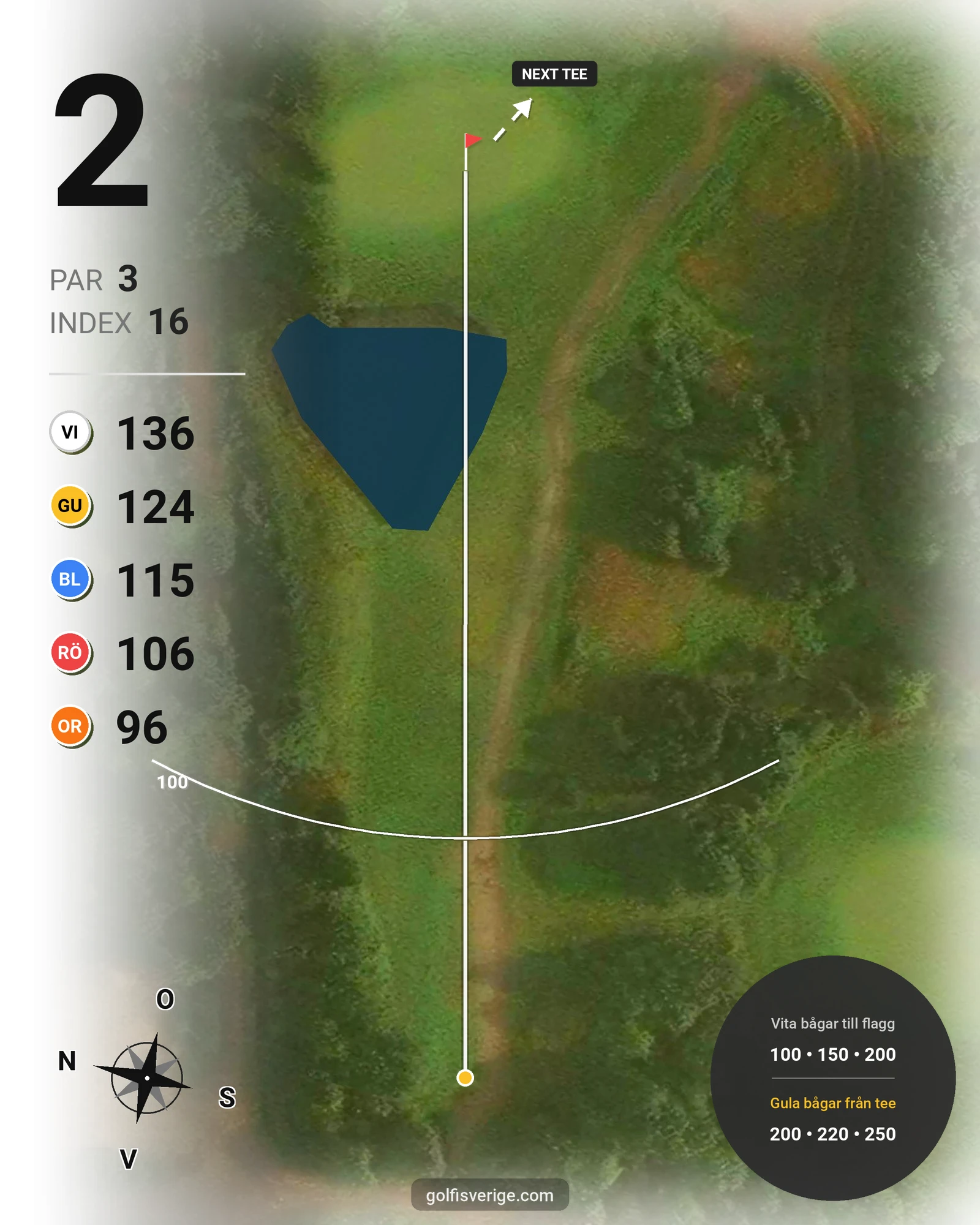Banguide A6GK 18-hålsslingkombination på A6 Golfklubb - Hål 2 karta