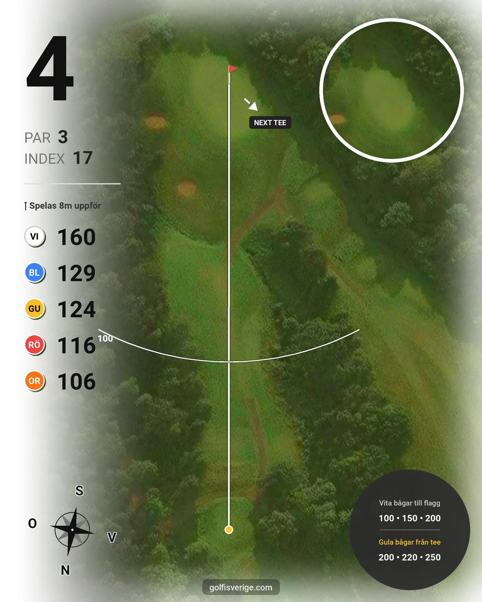 Banguide A6GK 9-hålsbana på A6 Golfklubb - Hål 4 karta