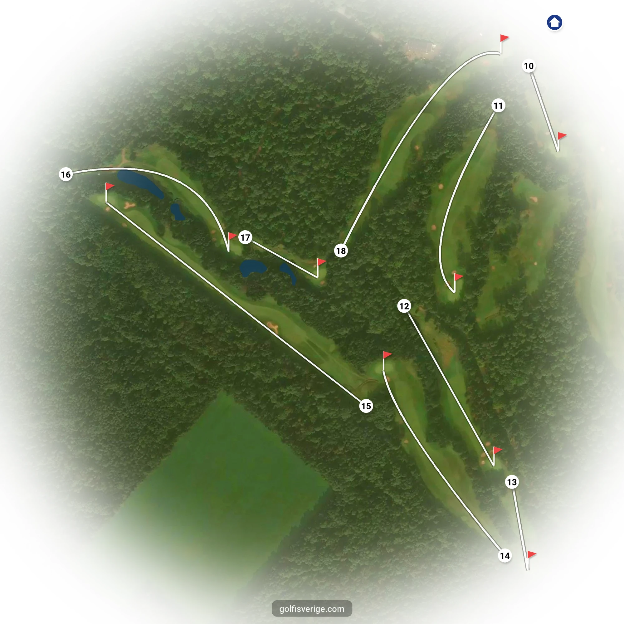 Banguide för A6GK 9-hålsbana på A6 Golfklubb