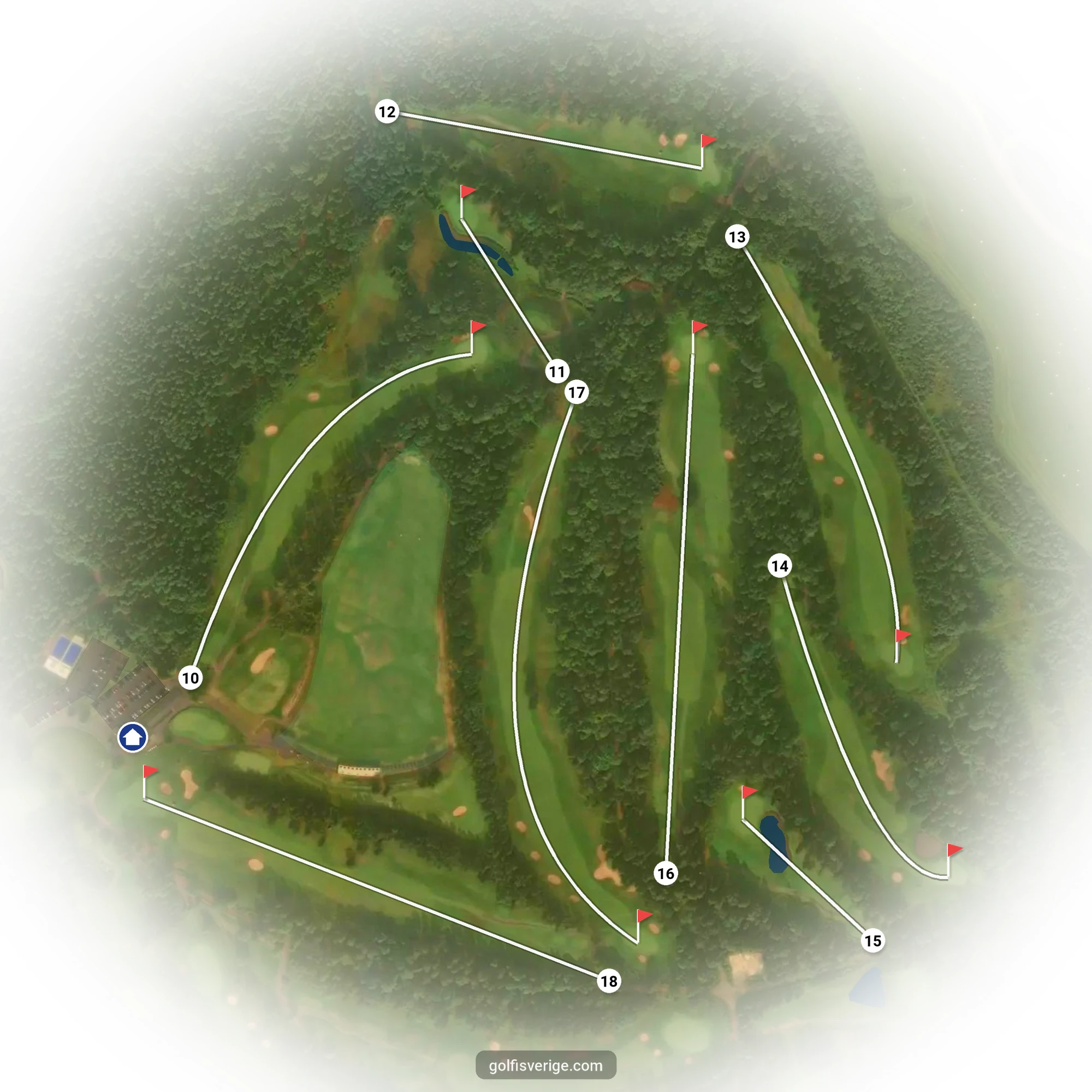 Banguide för A6GK 9-hålsbana på A6 Golfklubb