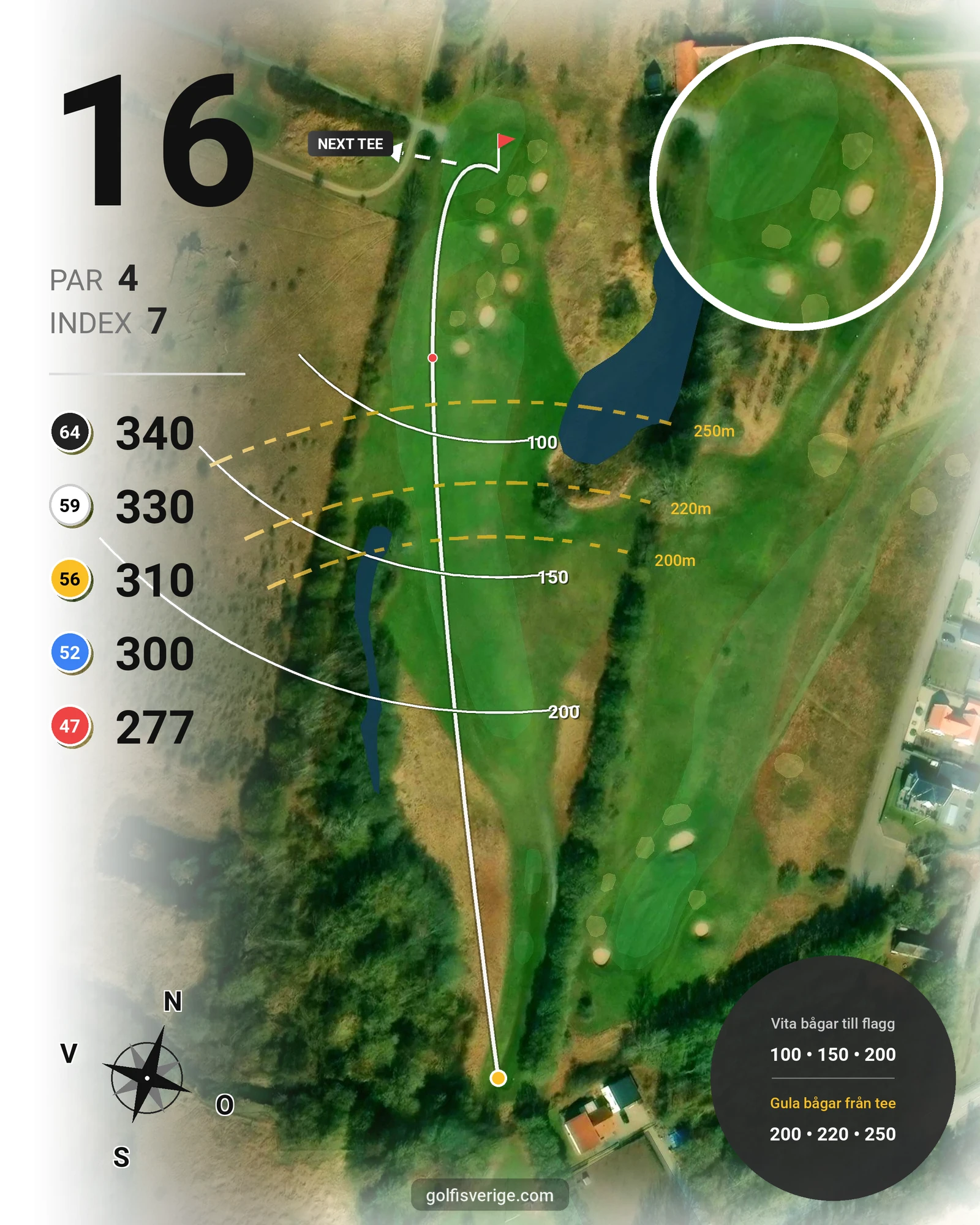 Banguide Abbekås Golfbana hål 16 karta