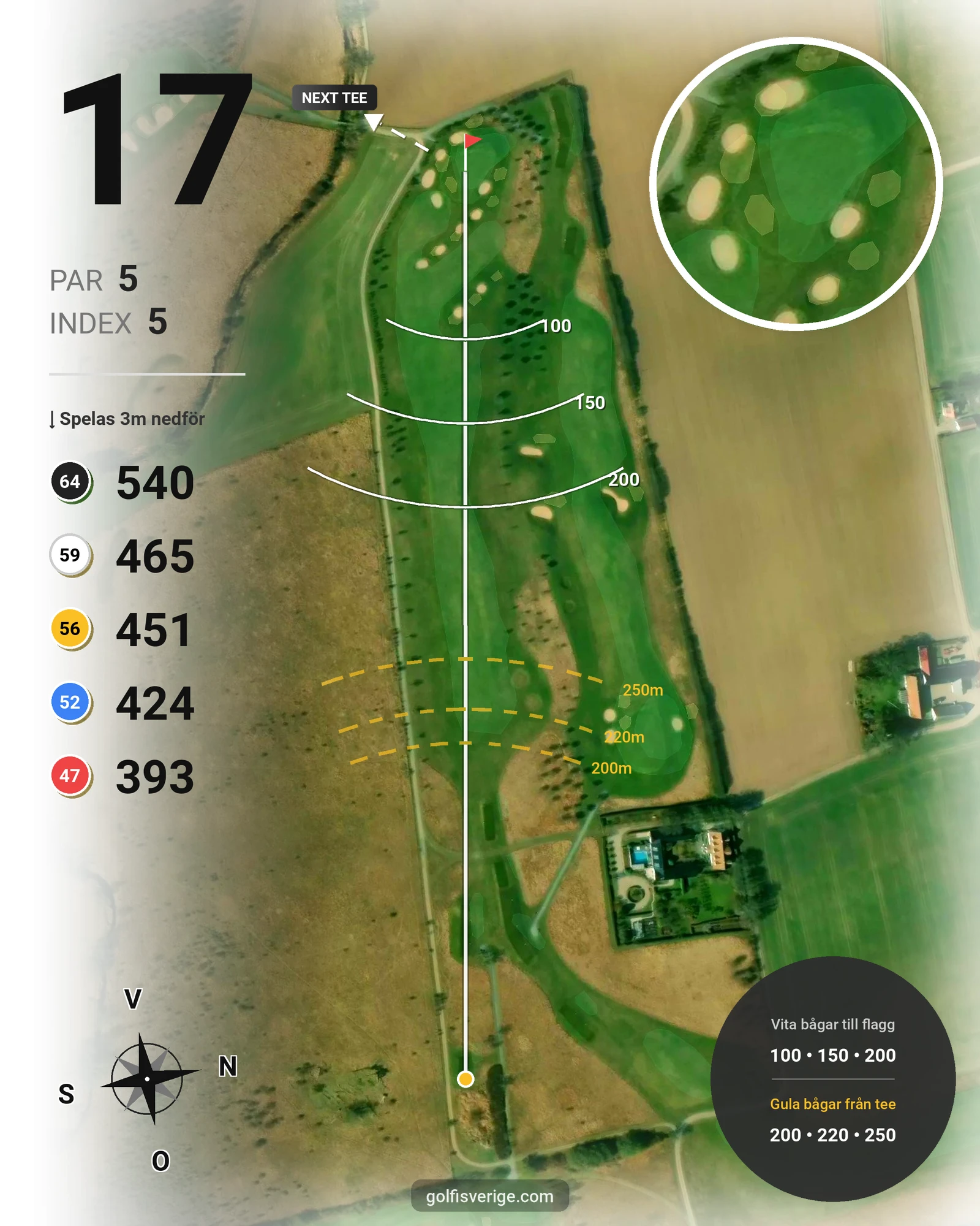 Banguide Abbekås Golfbana hål 17 karta