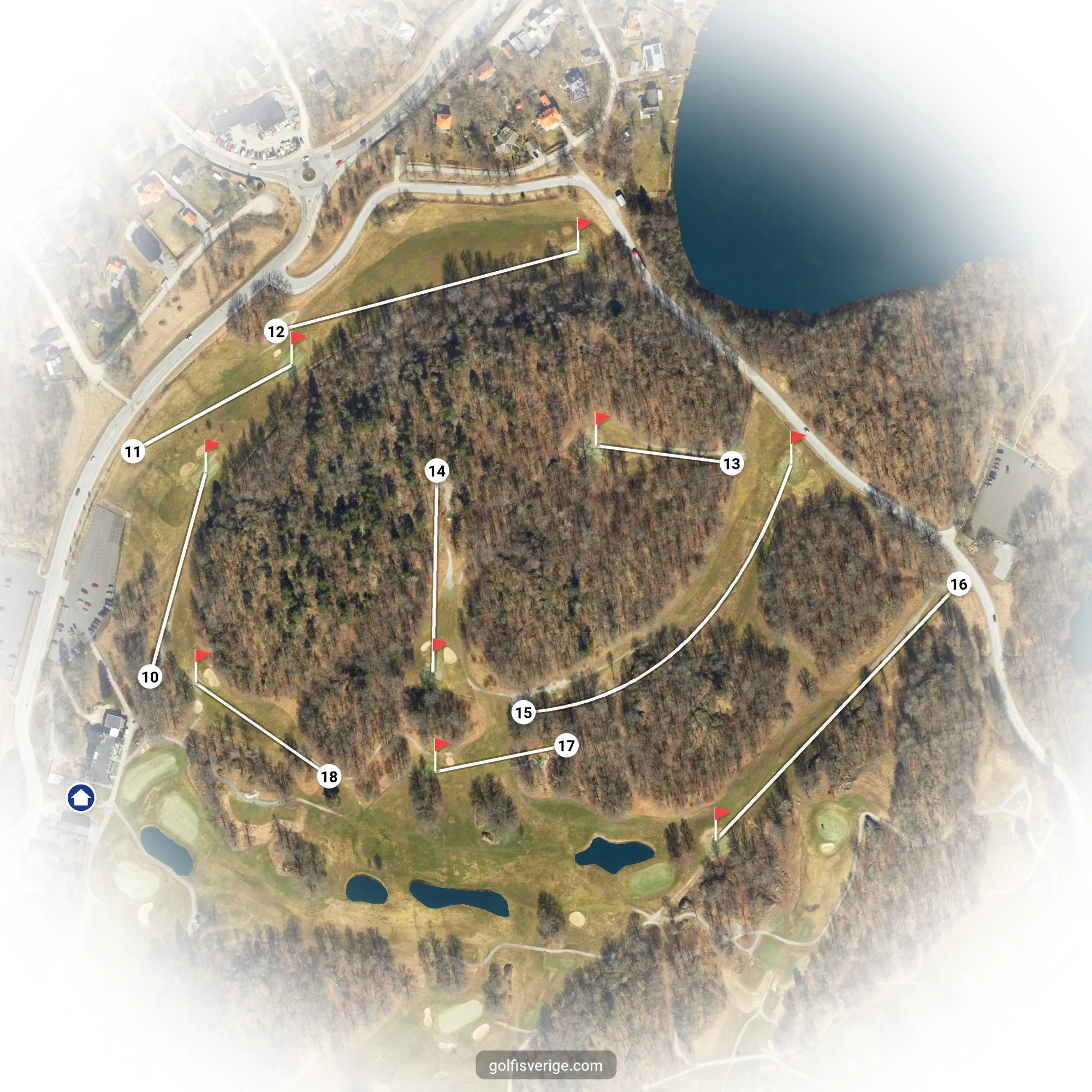 Banguide för 9-hålsbanan på Ågesta Golfklubb