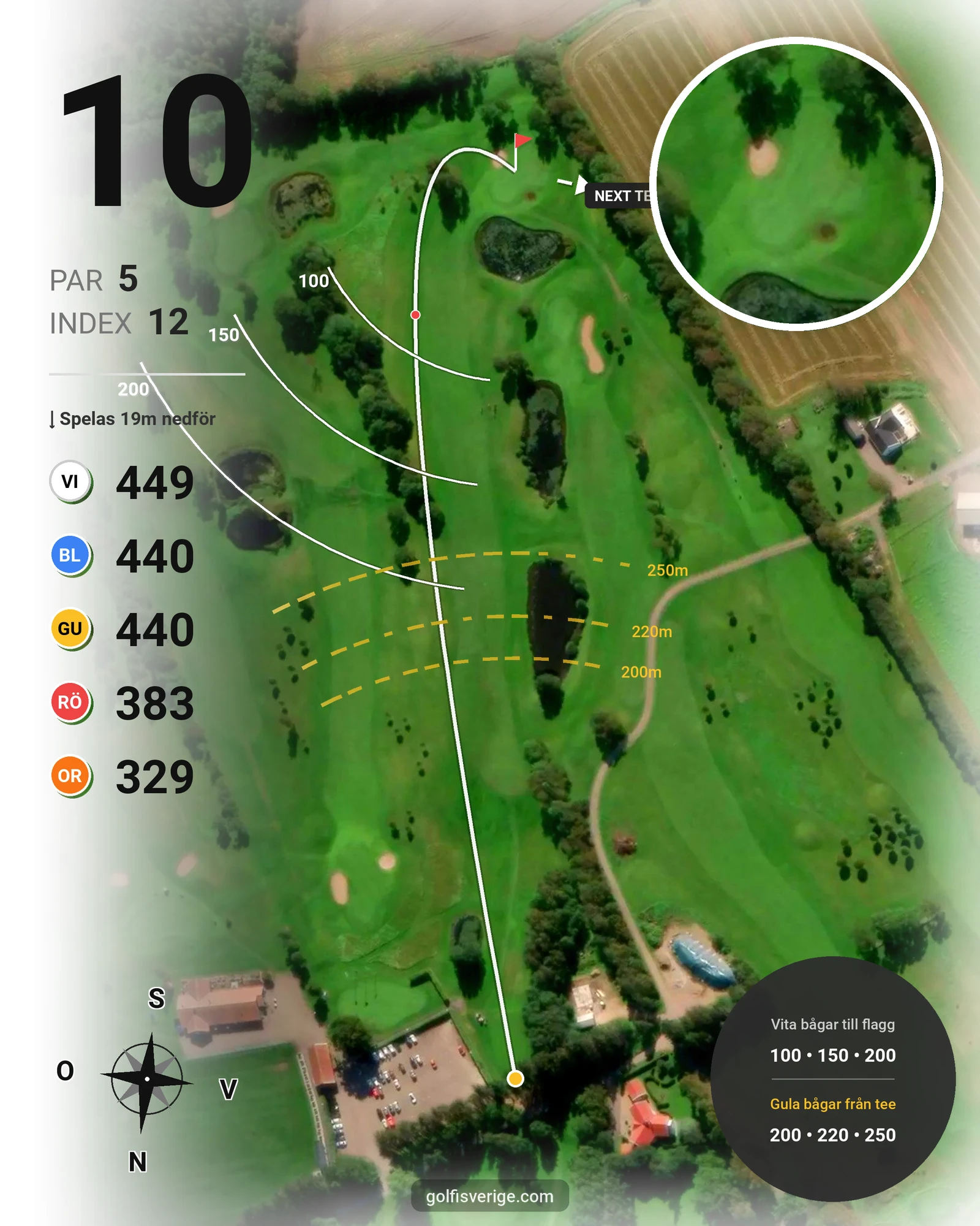 Banguide Åkagårdens GK 18hål på Åkagårdens Golfklubb - Hål 10 karta