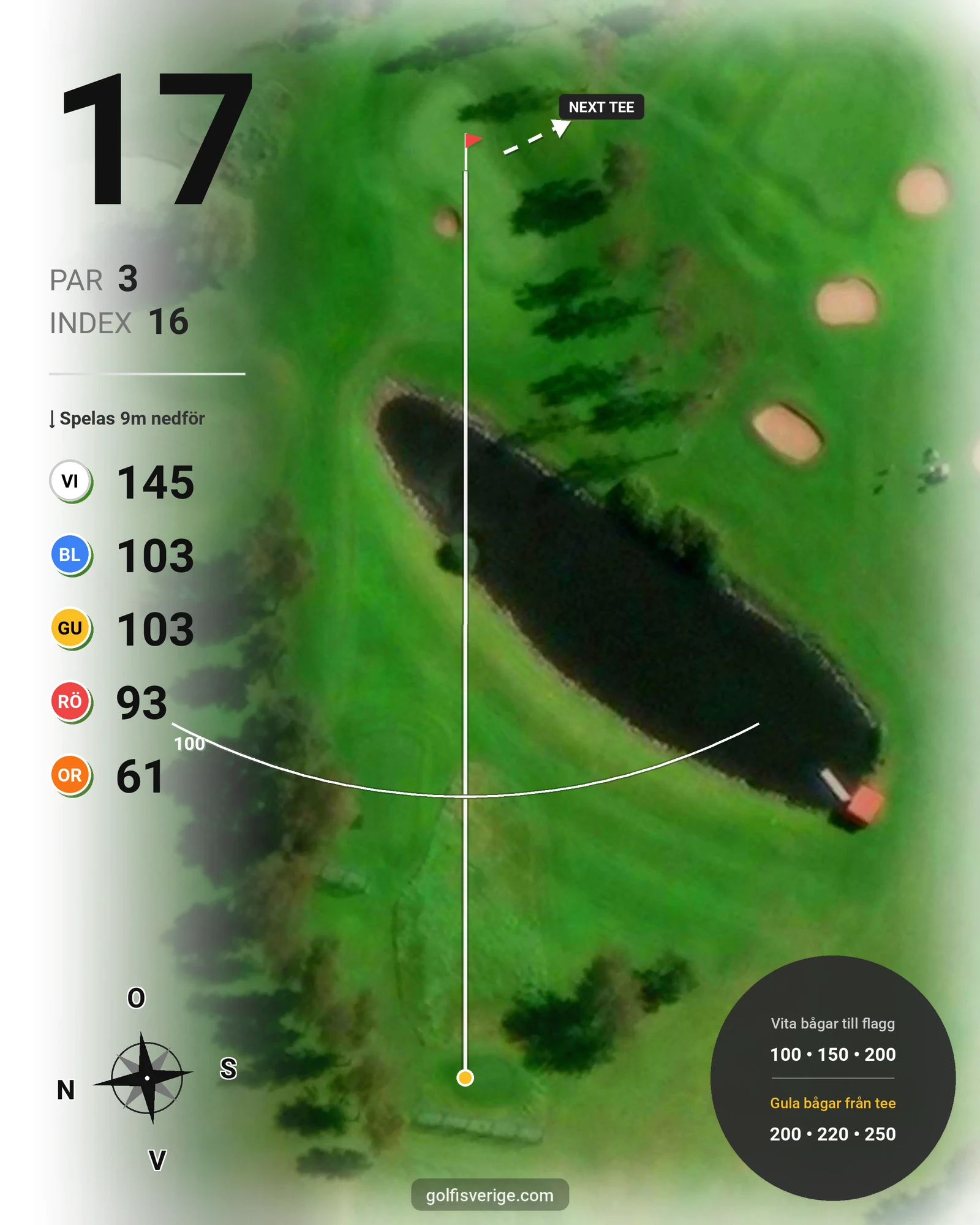 Banguide Åkagårdens GK 18hål på Åkagårdens Golfklubb - Hål 17 karta