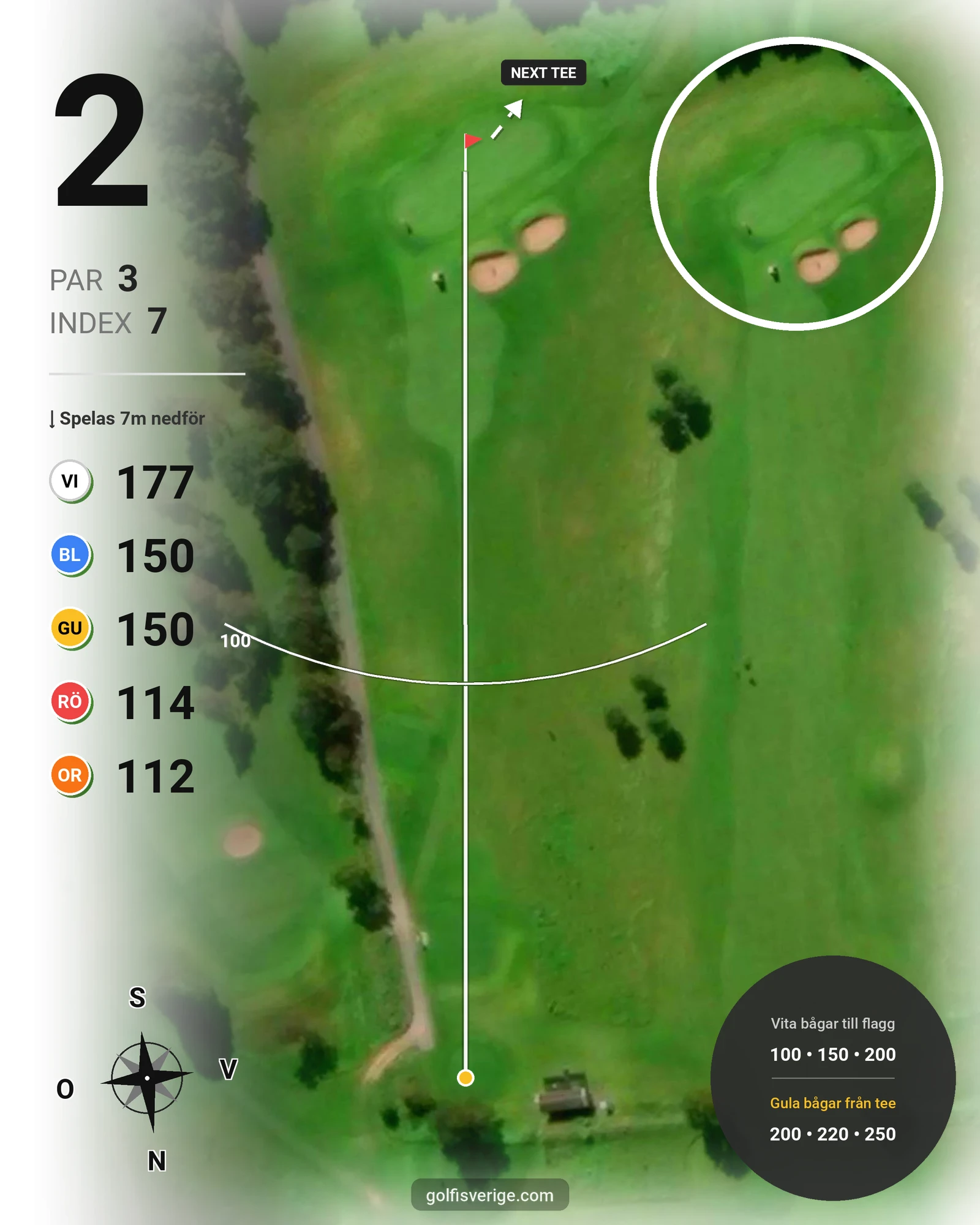 Banguide Åkagårdens GK 18hål på Åkagårdens Golfklubb - Hål 2 karta