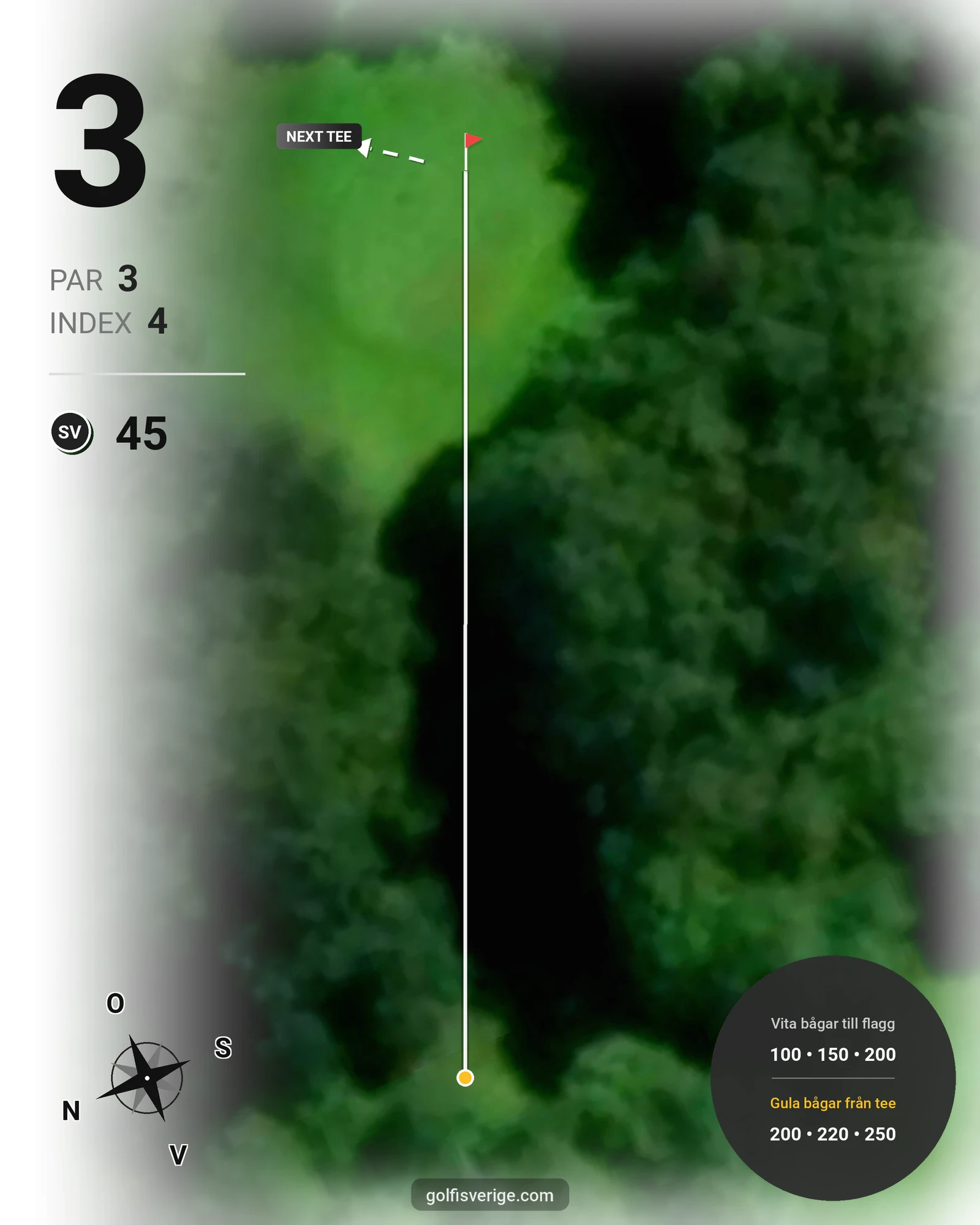 Banguide Åkagårdens Korthålsbana 6hål på Åkagårdens Golfklubb - Hål 3 karta
