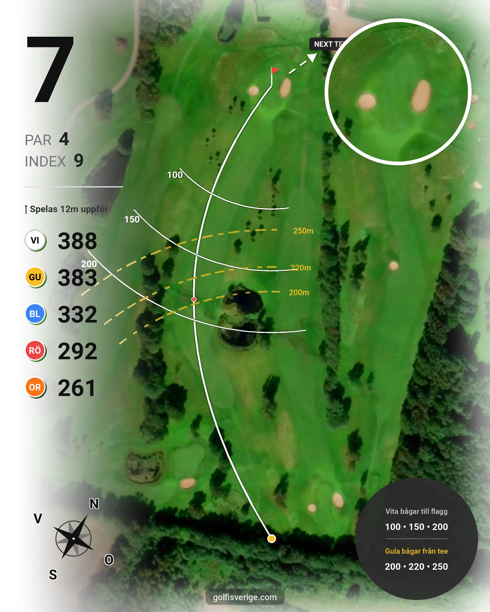 Banguide Åkagårdens GK 18hål på Åkagårdens Golfklubb - Hål 7 karta