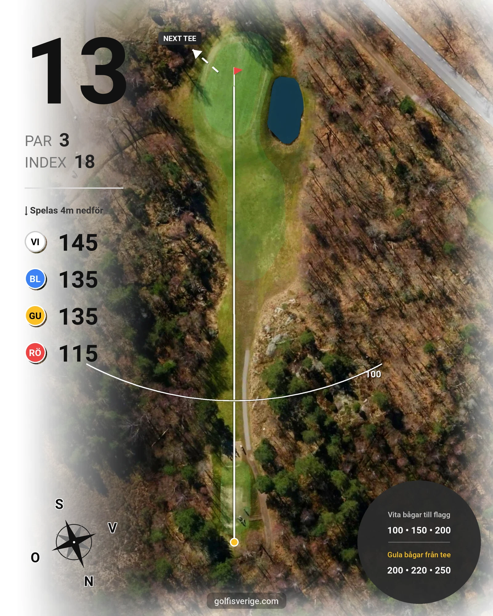 Banguide Birdiebanan hål 13 karta