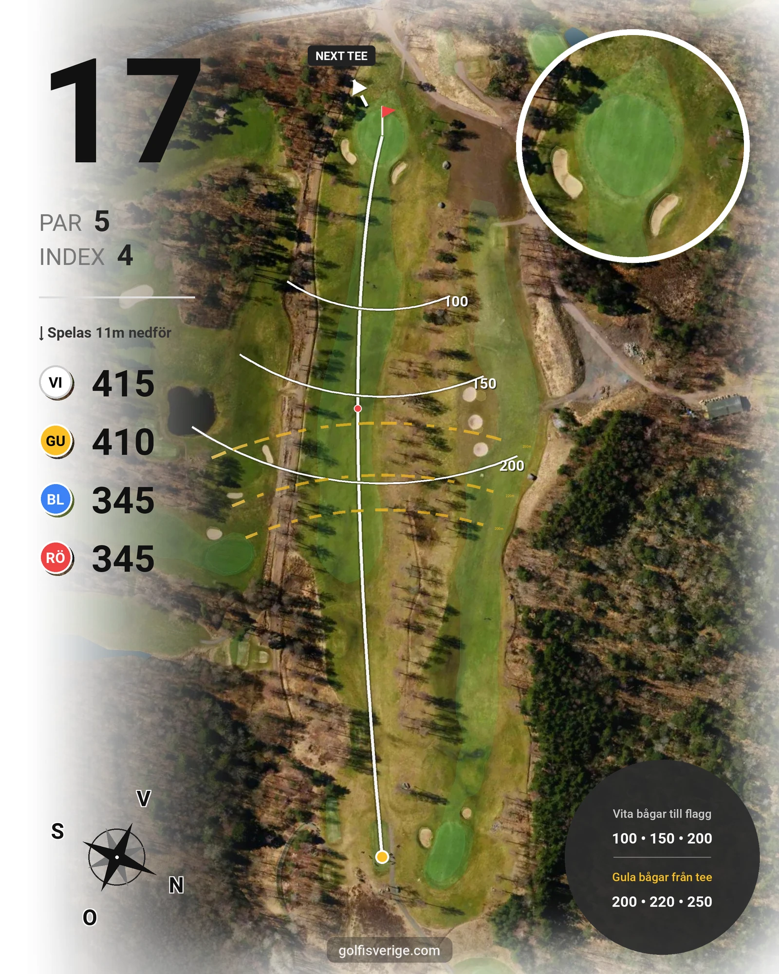 Banguide Birdiebanan hål 17 karta