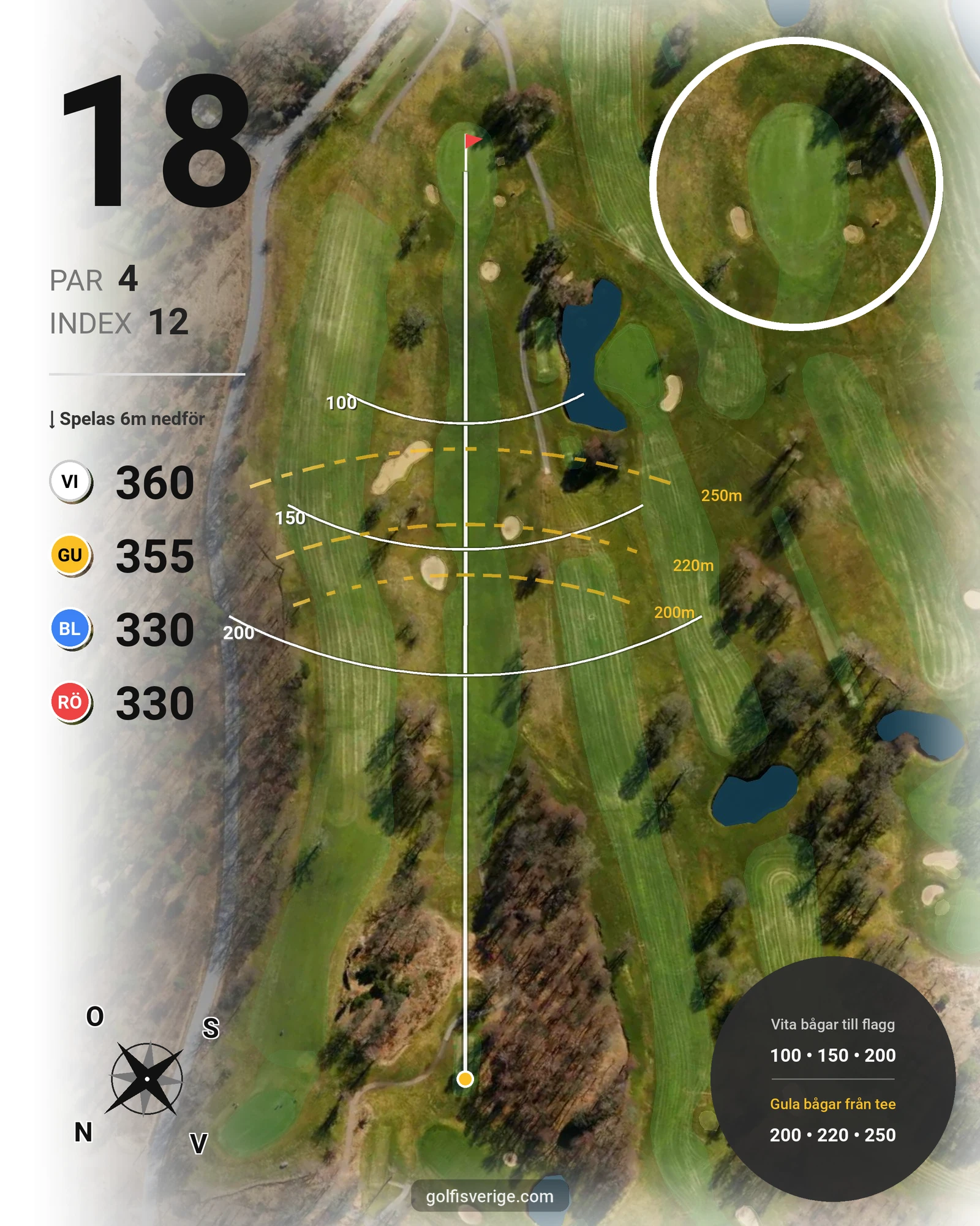 Banguide Birdiebanan hål 18 karta