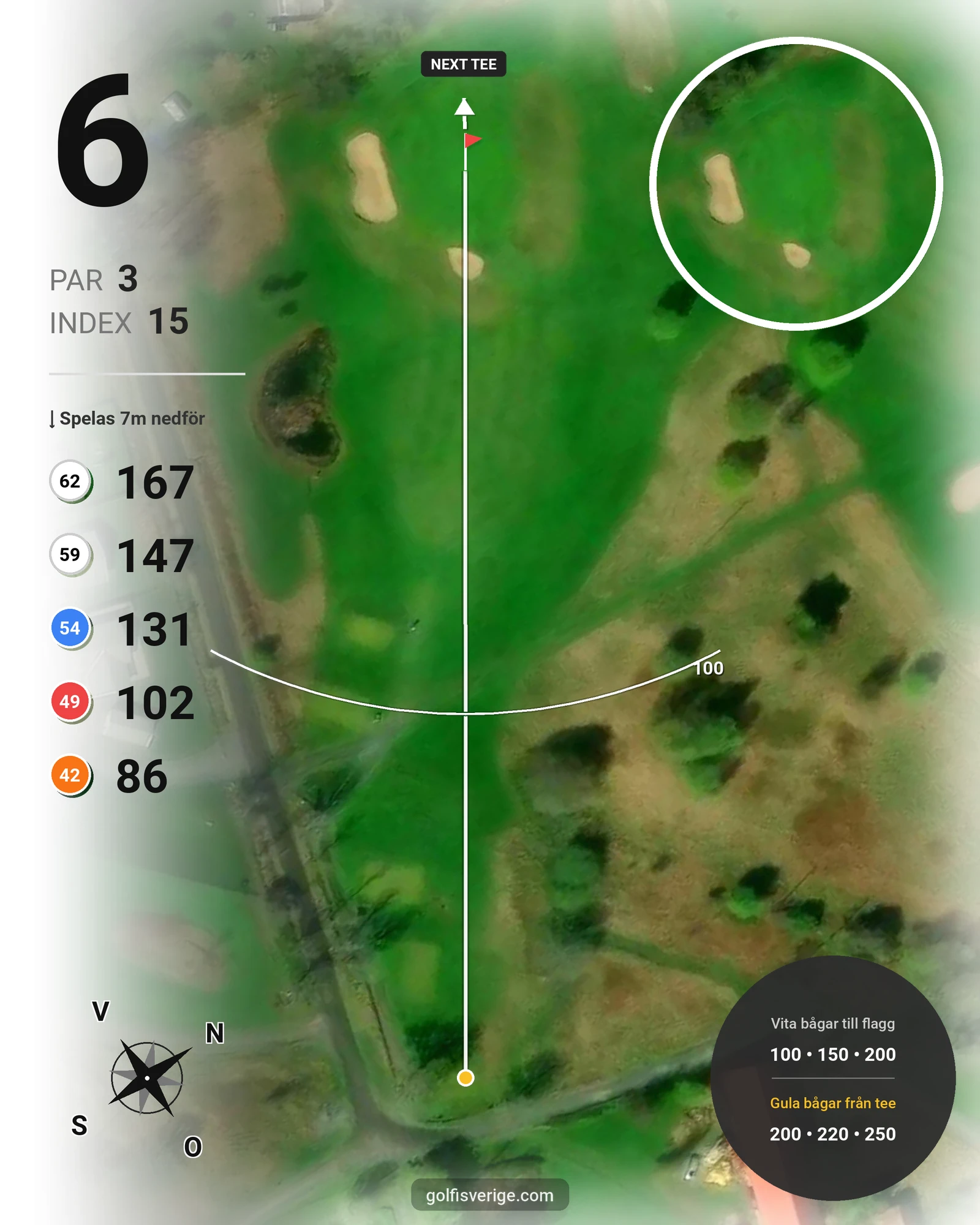 Banguide Kungsgården på Ale Golfklubb - Hål 6 karta