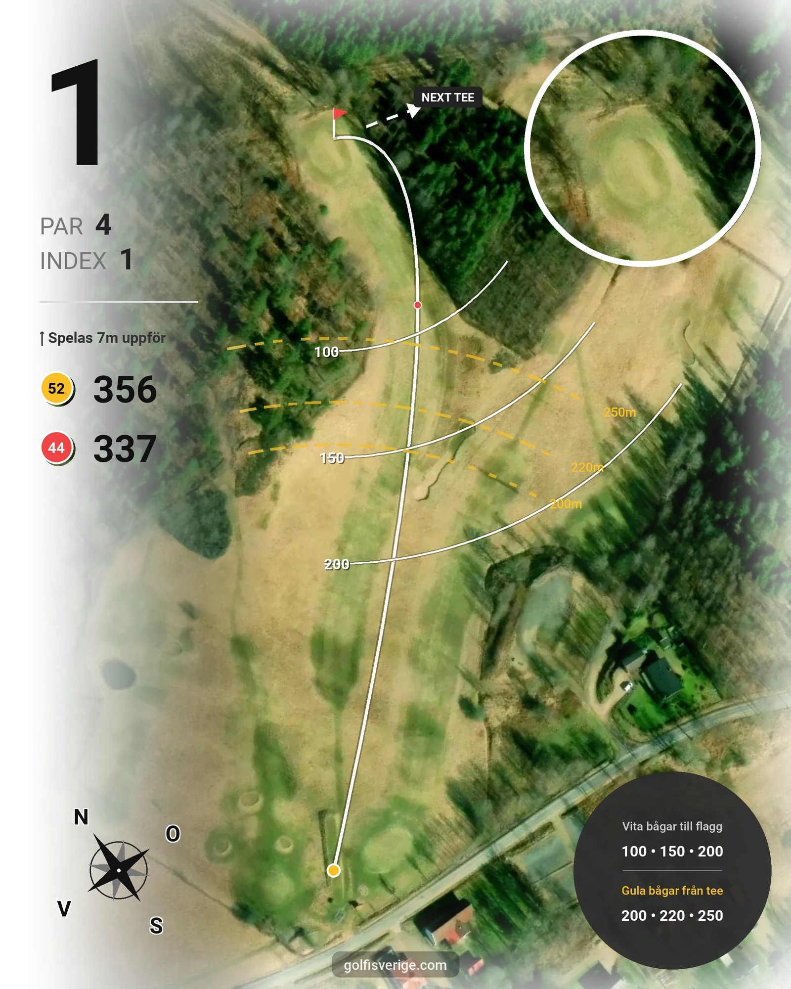 Banguide Allmags Golf & Country Club  hål 1 karta
