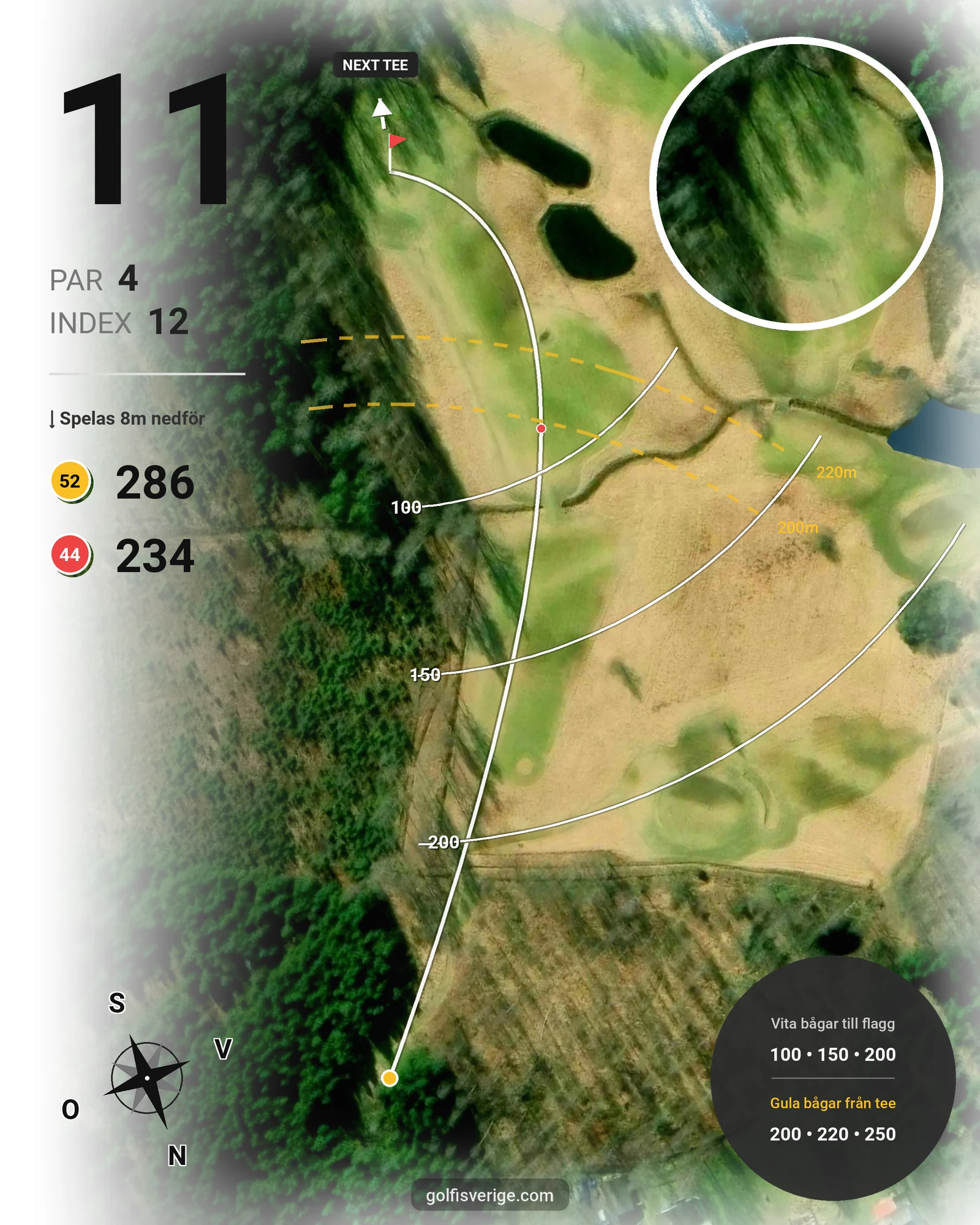 Banguide Allmags Golf & Country Club  hål 11 karta