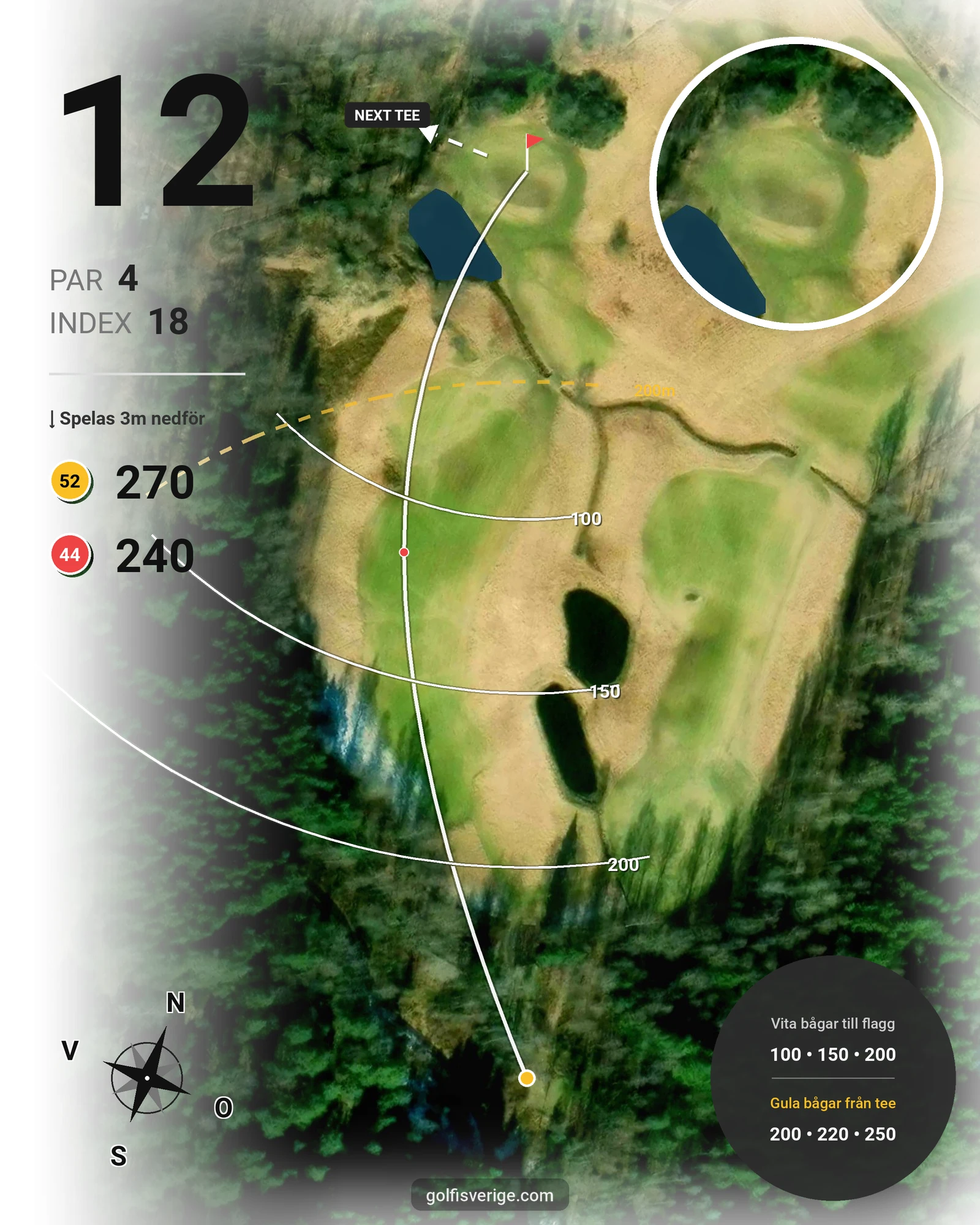 Banguide Allmags Golf & Country Club  hål 12 karta