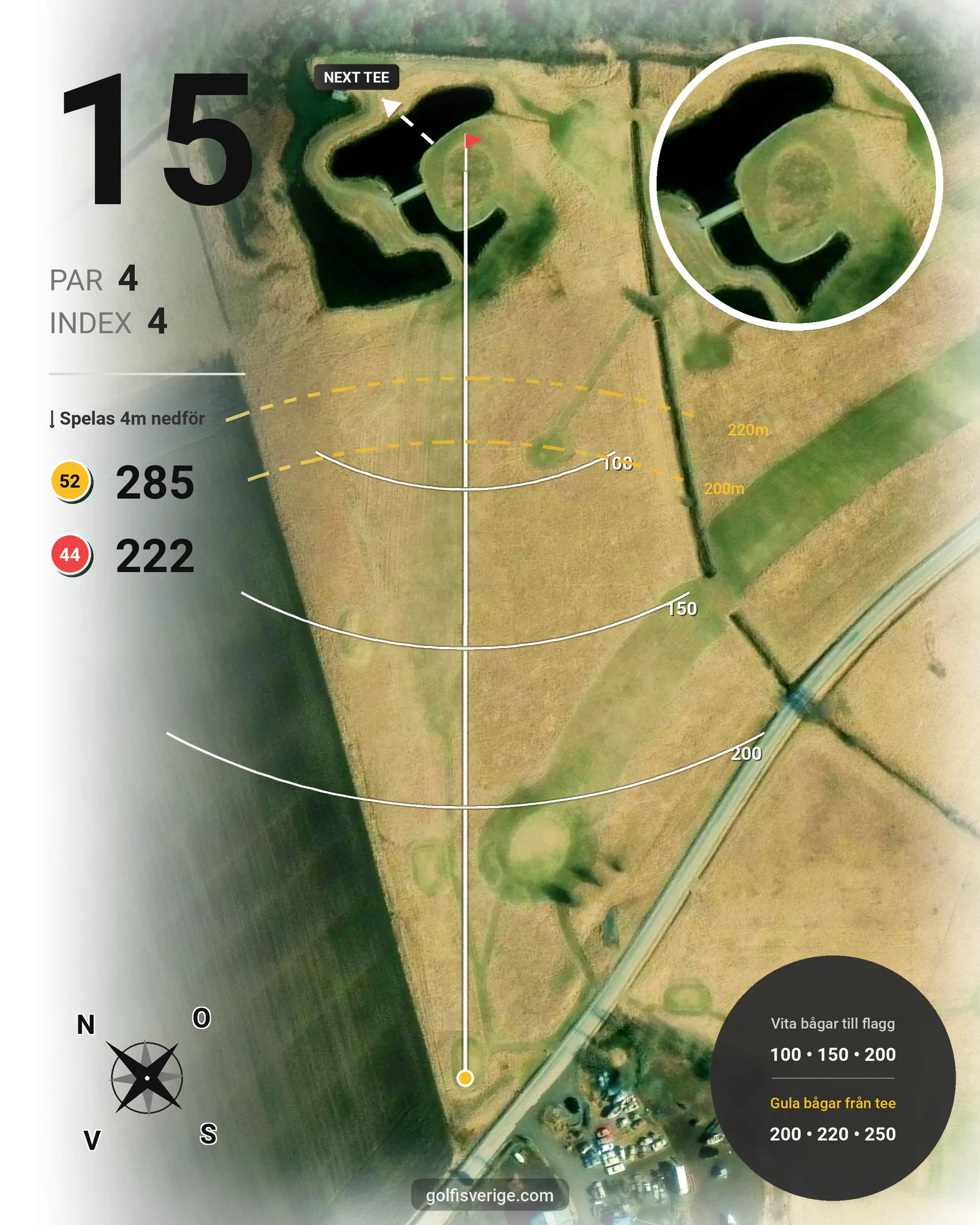 Banguide Allmags Golf & Country Club  hål 15 karta
