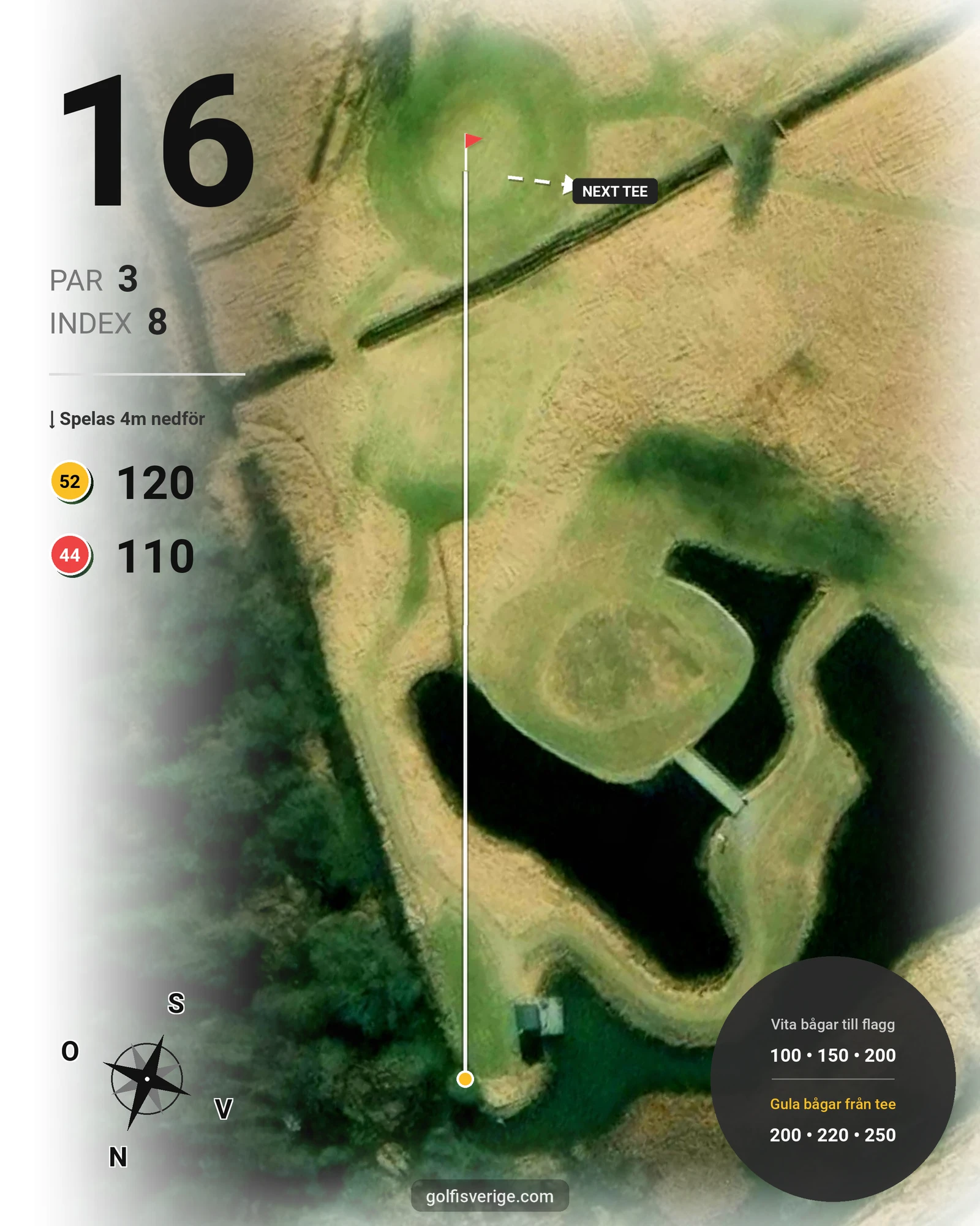 Banguide Allmags Golf & Country Club  hål 16 karta
