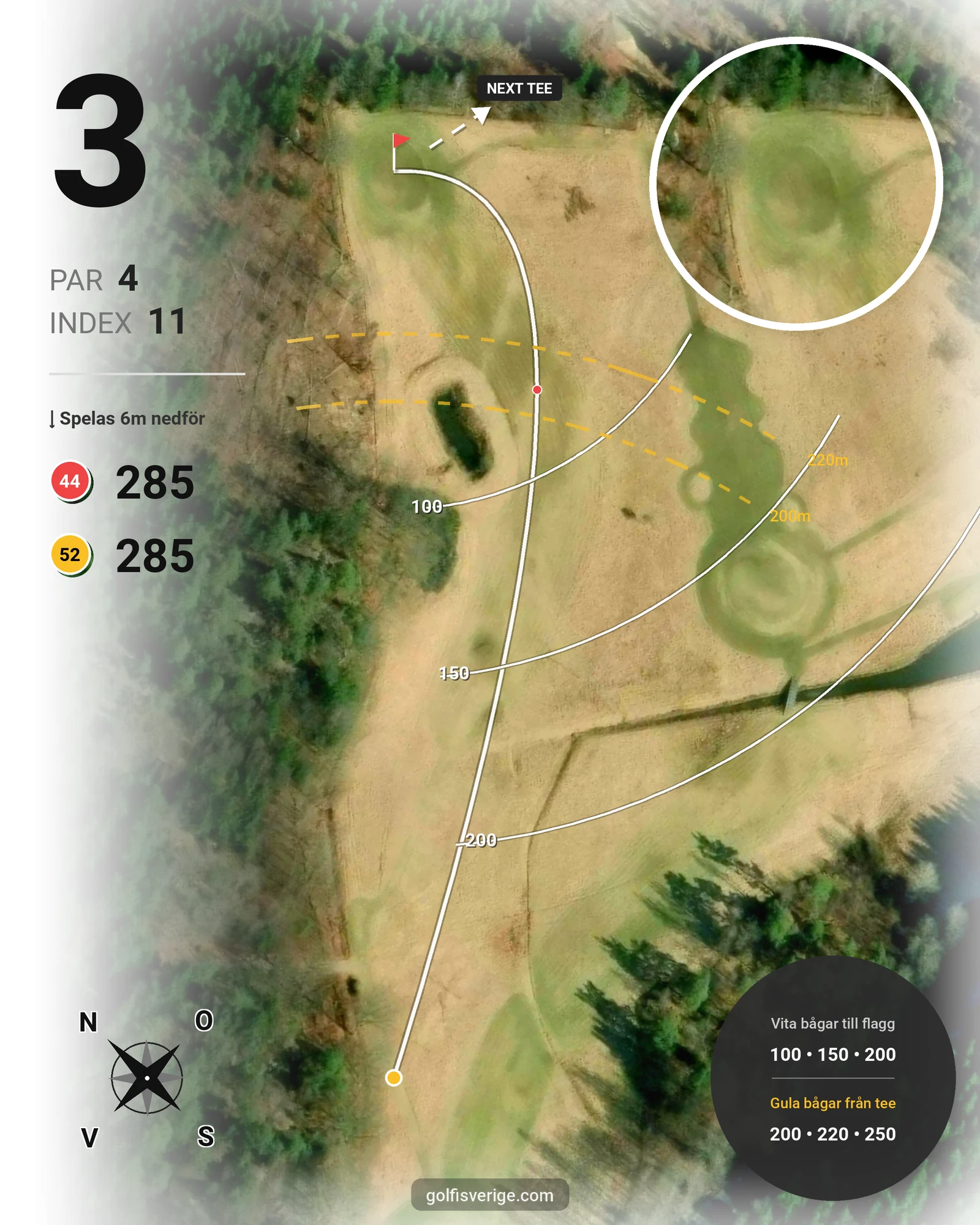 Banguide Allmags Golf & Country Club  hål 3 karta