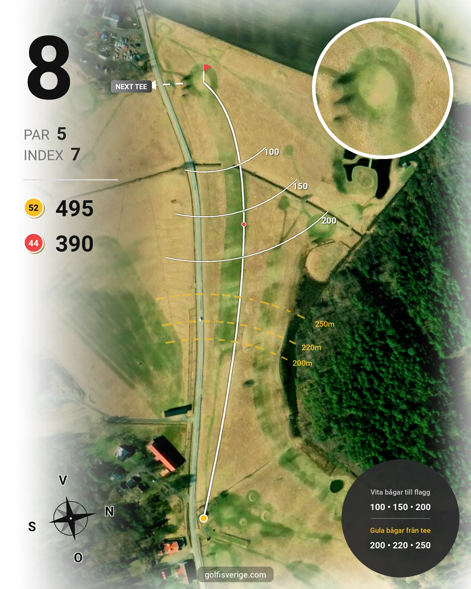 Banguide Allmags Golf & Country Club  hål 8 karta