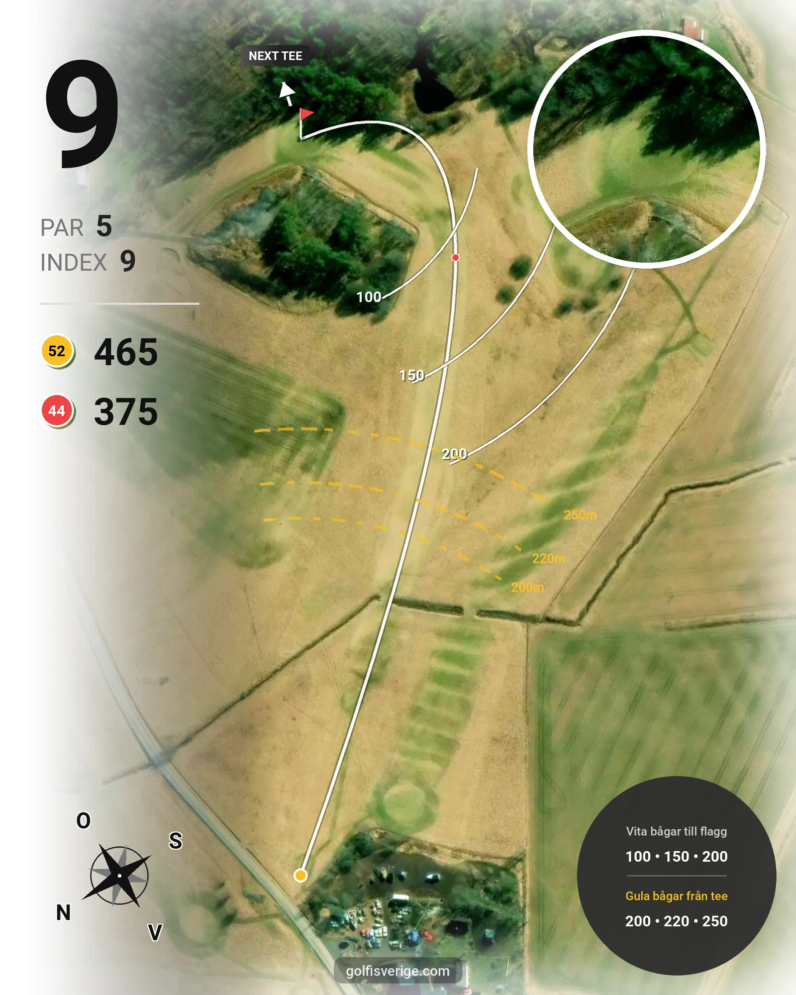 Banguide Allmags Golf & Country Club  hål 9 karta
