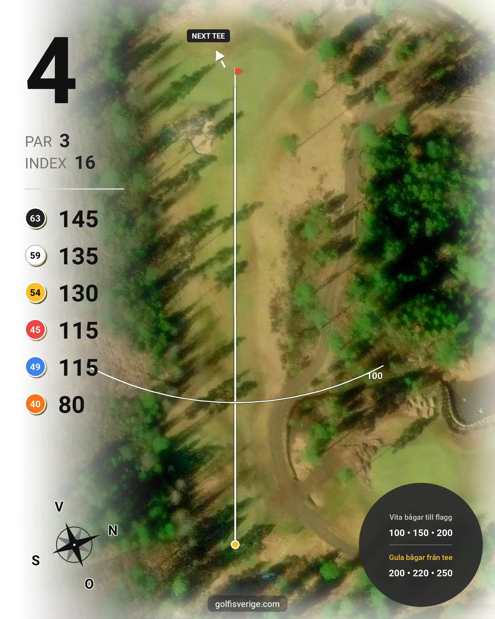 Banguide Alvesta Golfklubb hål 4 karta