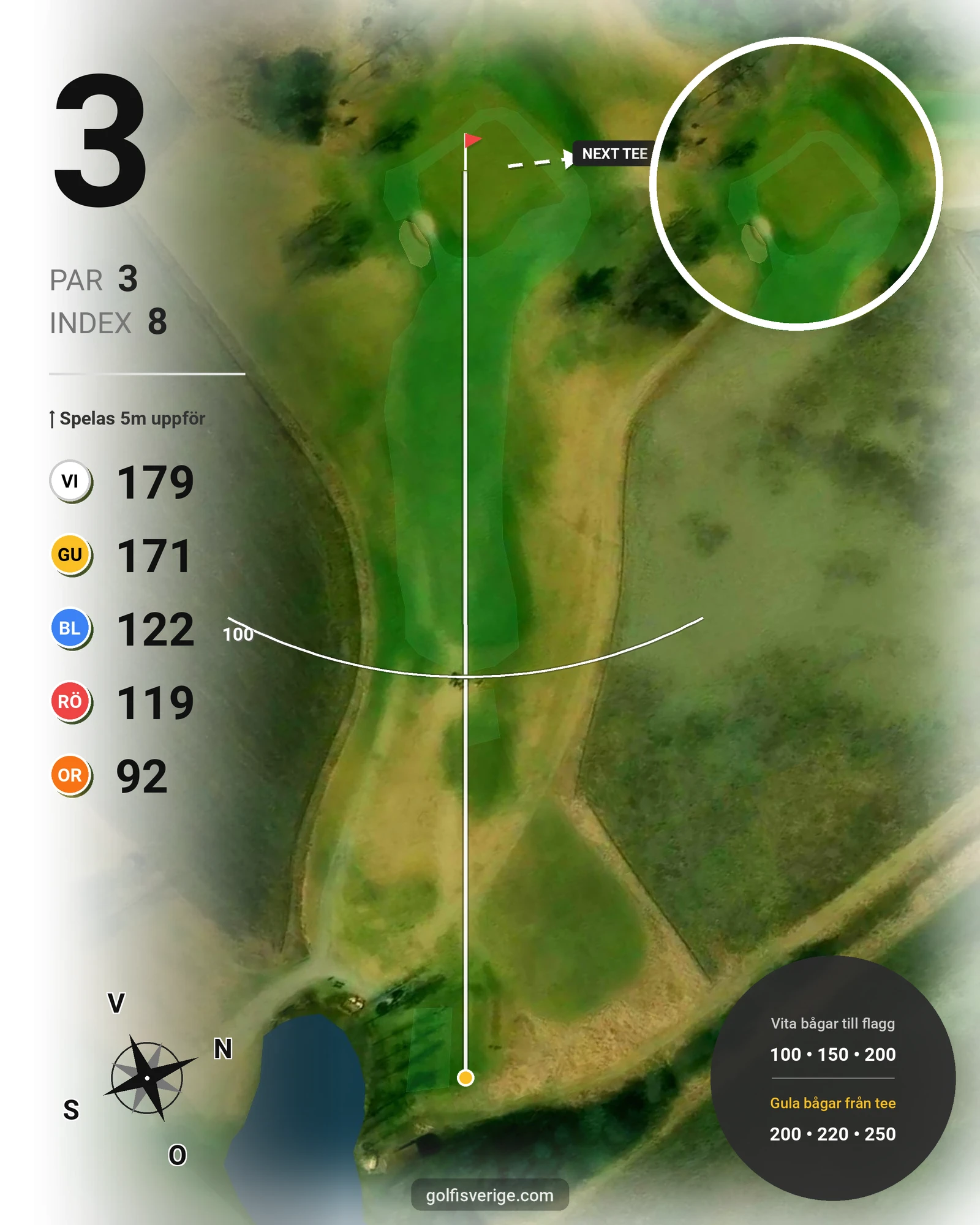 Banguide Ängsö GK på Ängsö Golfklubb - Hål 3 karta