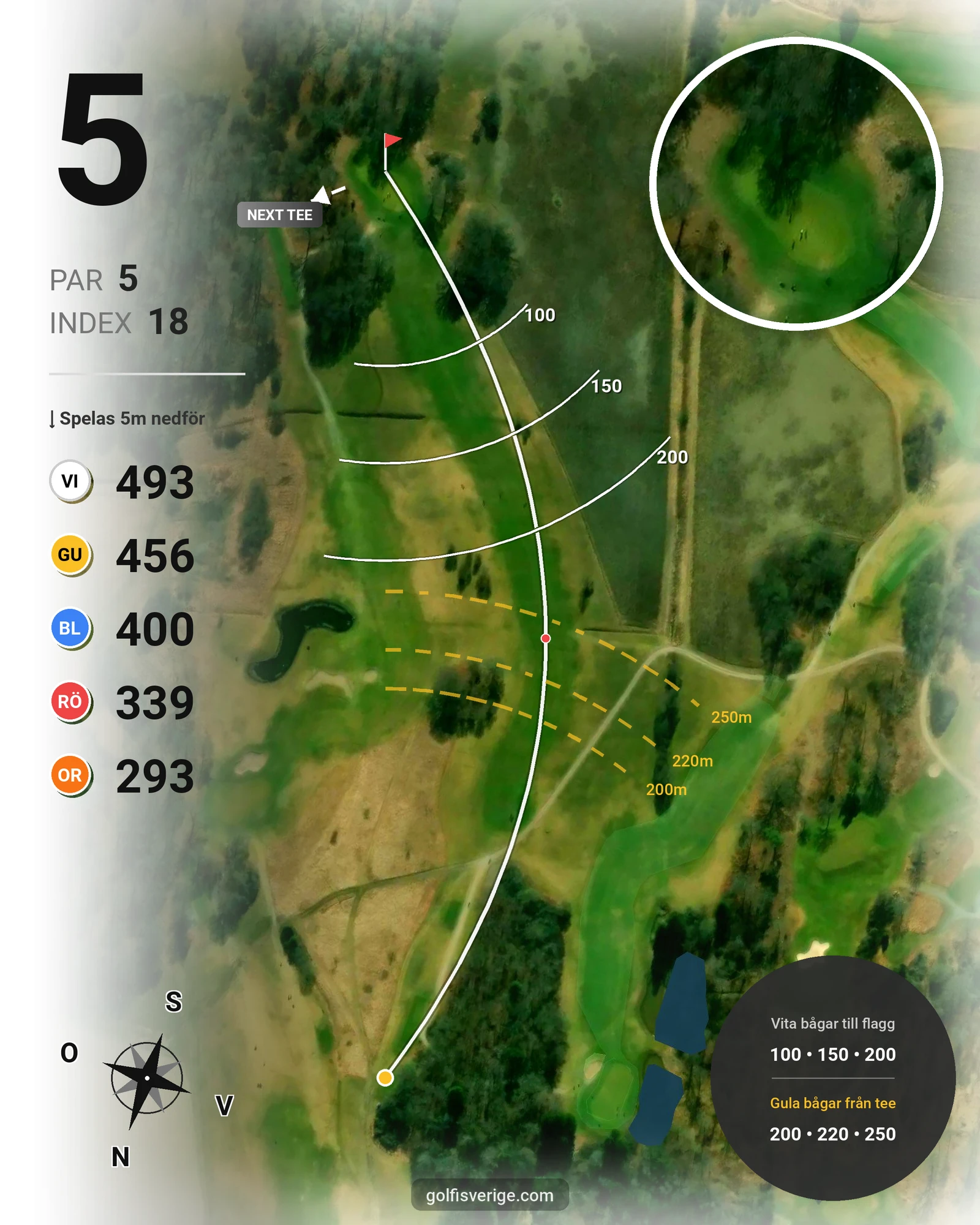 Banguide Ängsö GK på Ängsö Golfklubb - Hål 5 karta