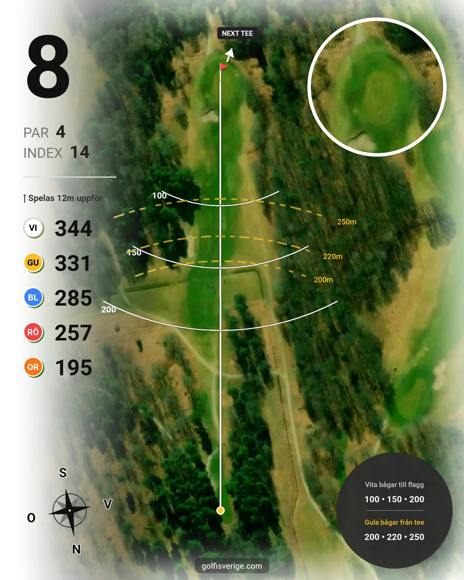 Banguide Ängsö GK på Ängsö Golfklubb - Hål 8 karta