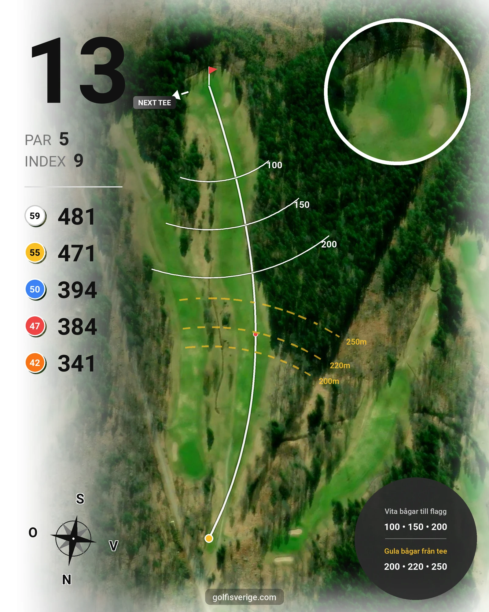 Banguide Haketorp på Arboga Golfklubb - Hål 13 karta