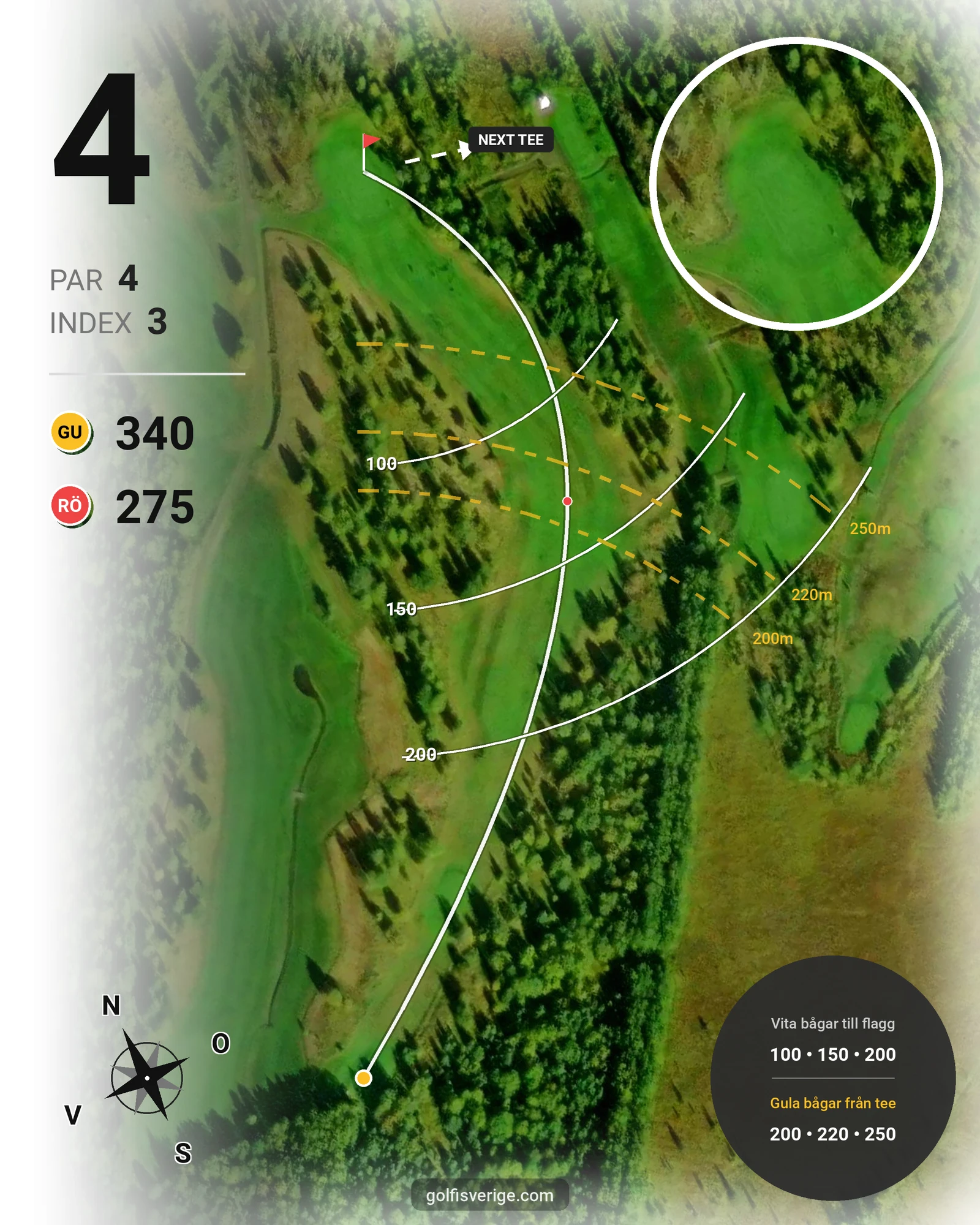 Banguide Åre Golfbana hål 4 karta