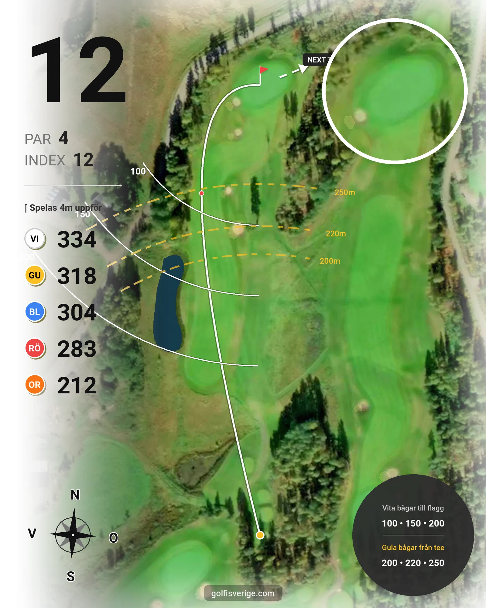 Banguide Årjängs GK på Årjängs Golfklubb - Hål 12 karta