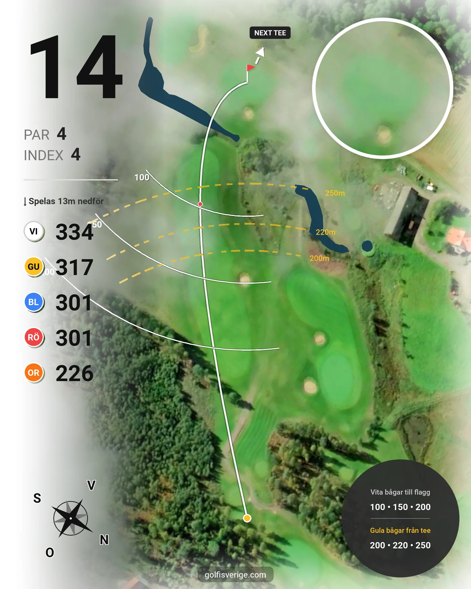 Banguide Årjängs GK på Årjängs Golfklubb - Hål 14 karta
