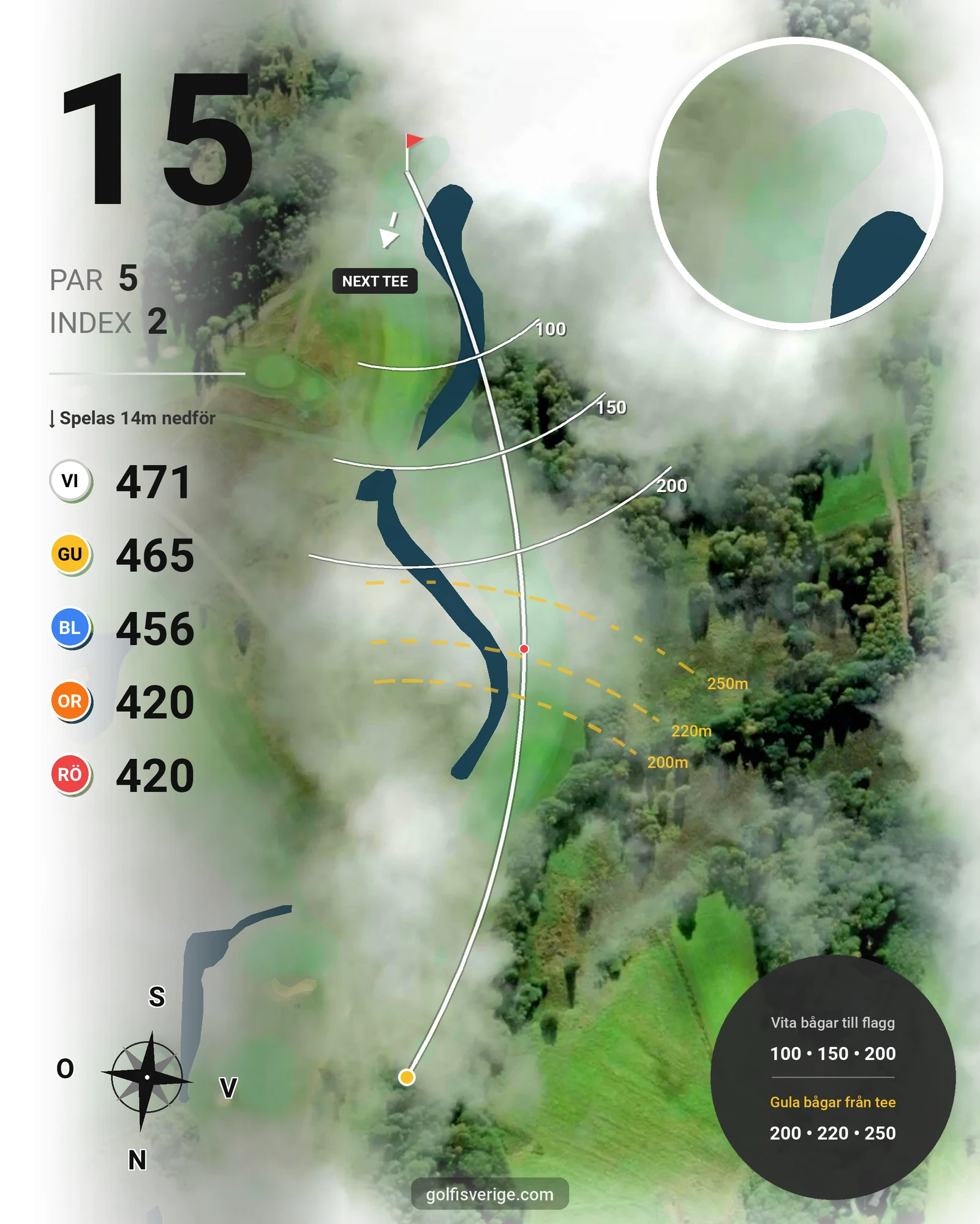 Banguide Årjängs GK på Årjängs Golfklubb - Hål 15 karta