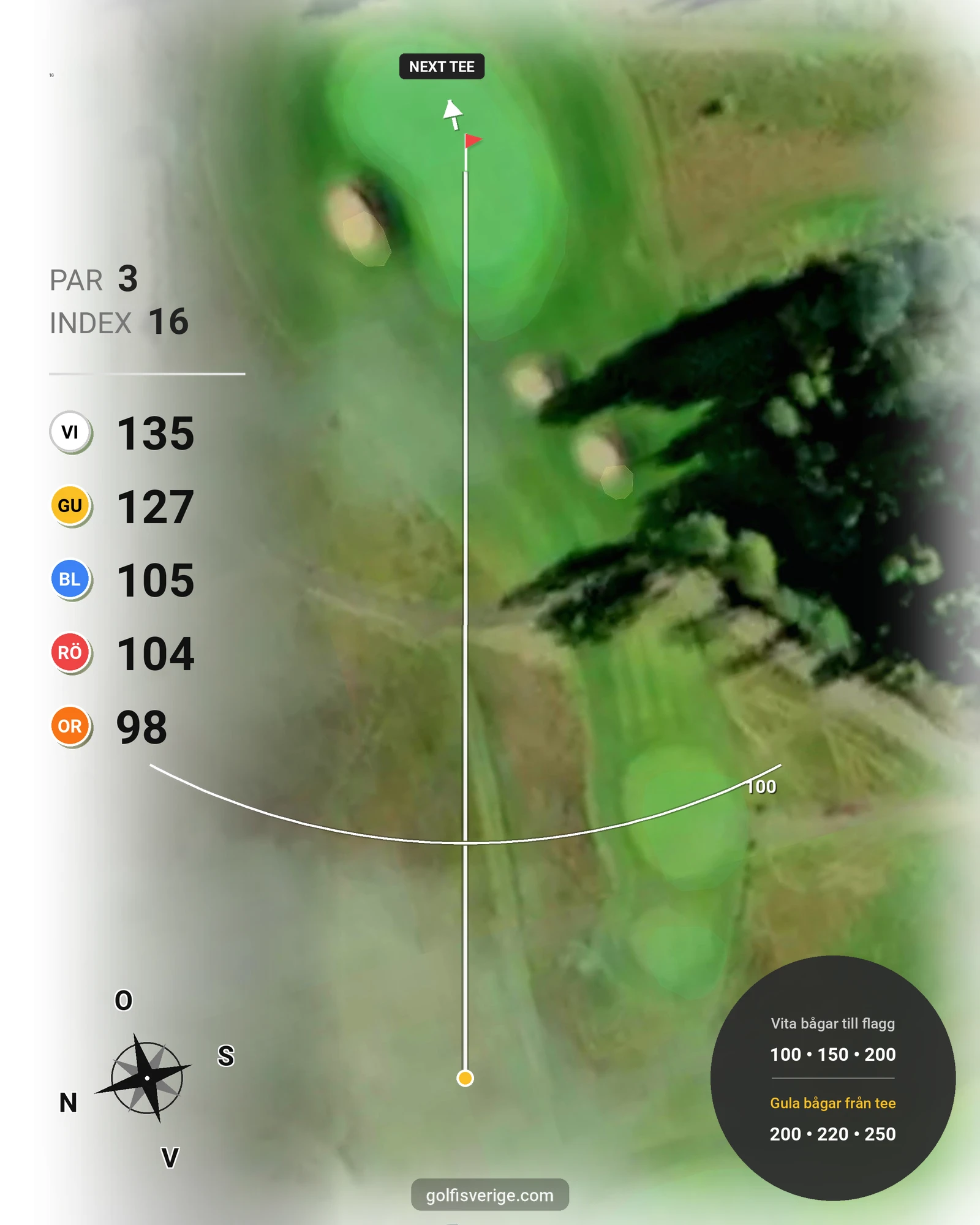 Banguide Årjängs GK på Årjängs Golfklubb - Hål 16 karta