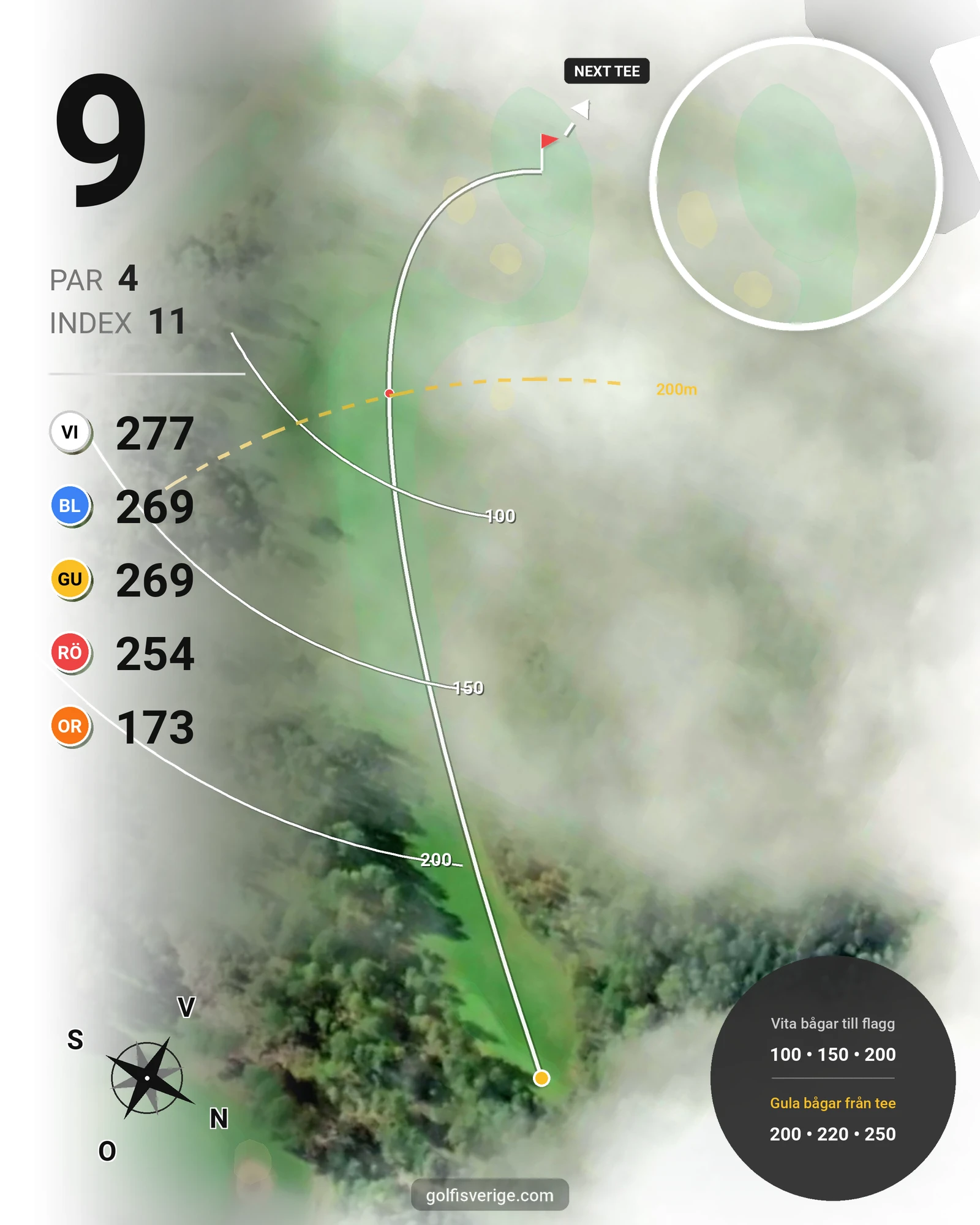Banguide Årjängs GK på Årjängs Golfklubb - Hål 9 karta