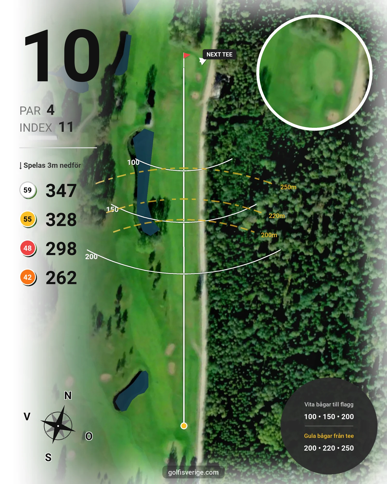 Banguide Kingselviken på Arvika Golfklubb - Hål 10 karta