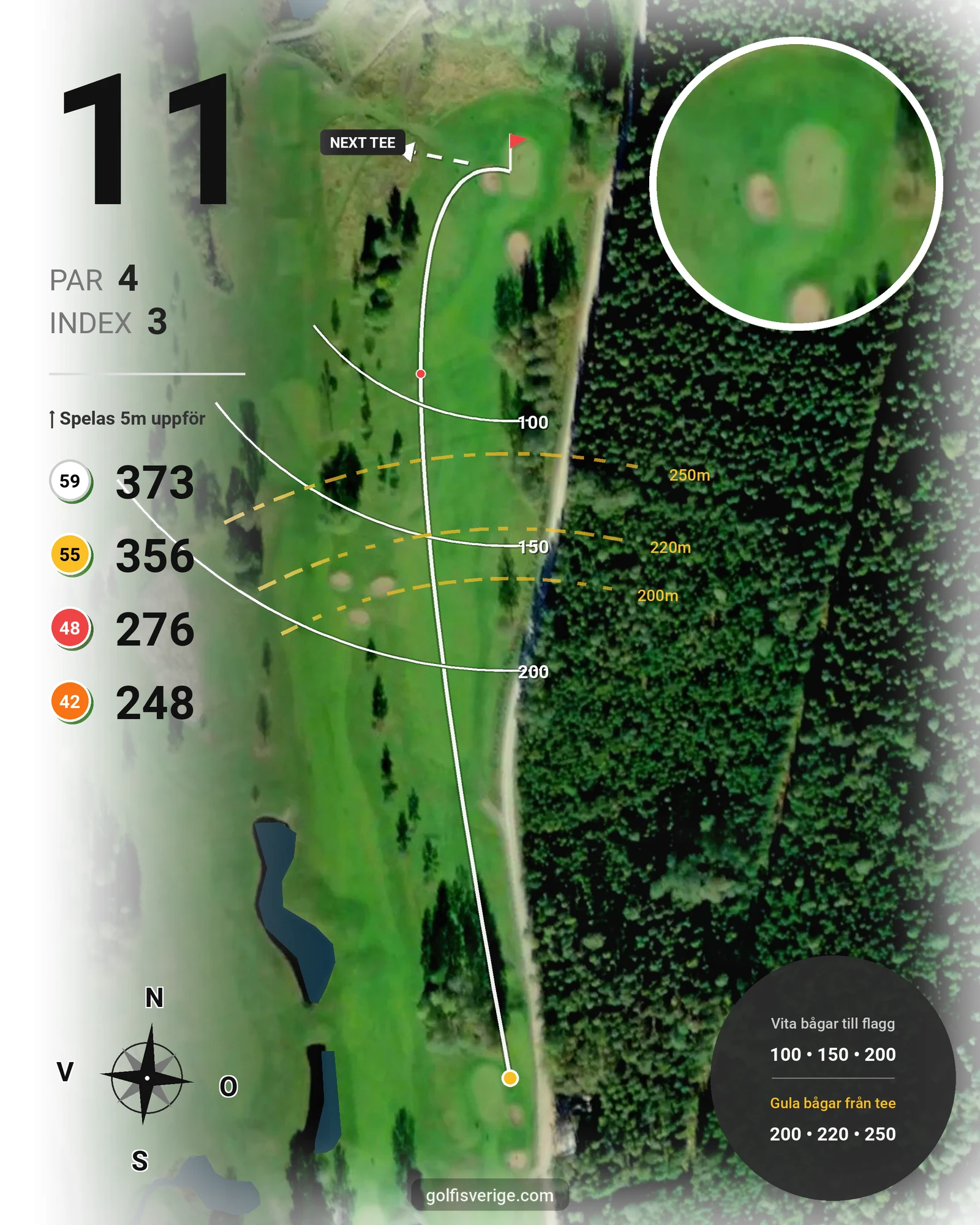Banguide Kingselviken på Arvika Golfklubb - Hål 11 karta