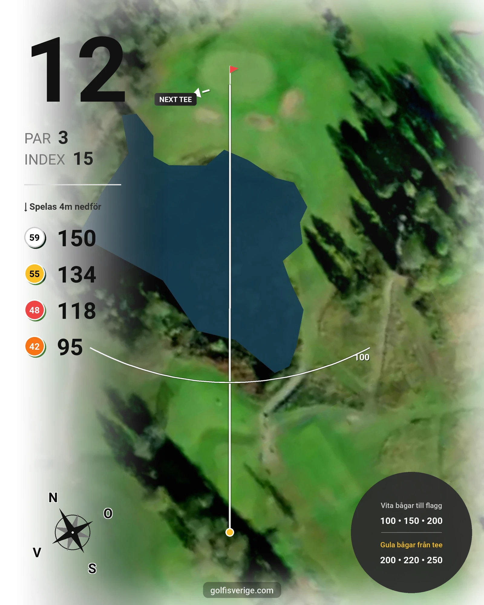 Banguide Kingselviken på Arvika Golfklubb - Hål 12 karta