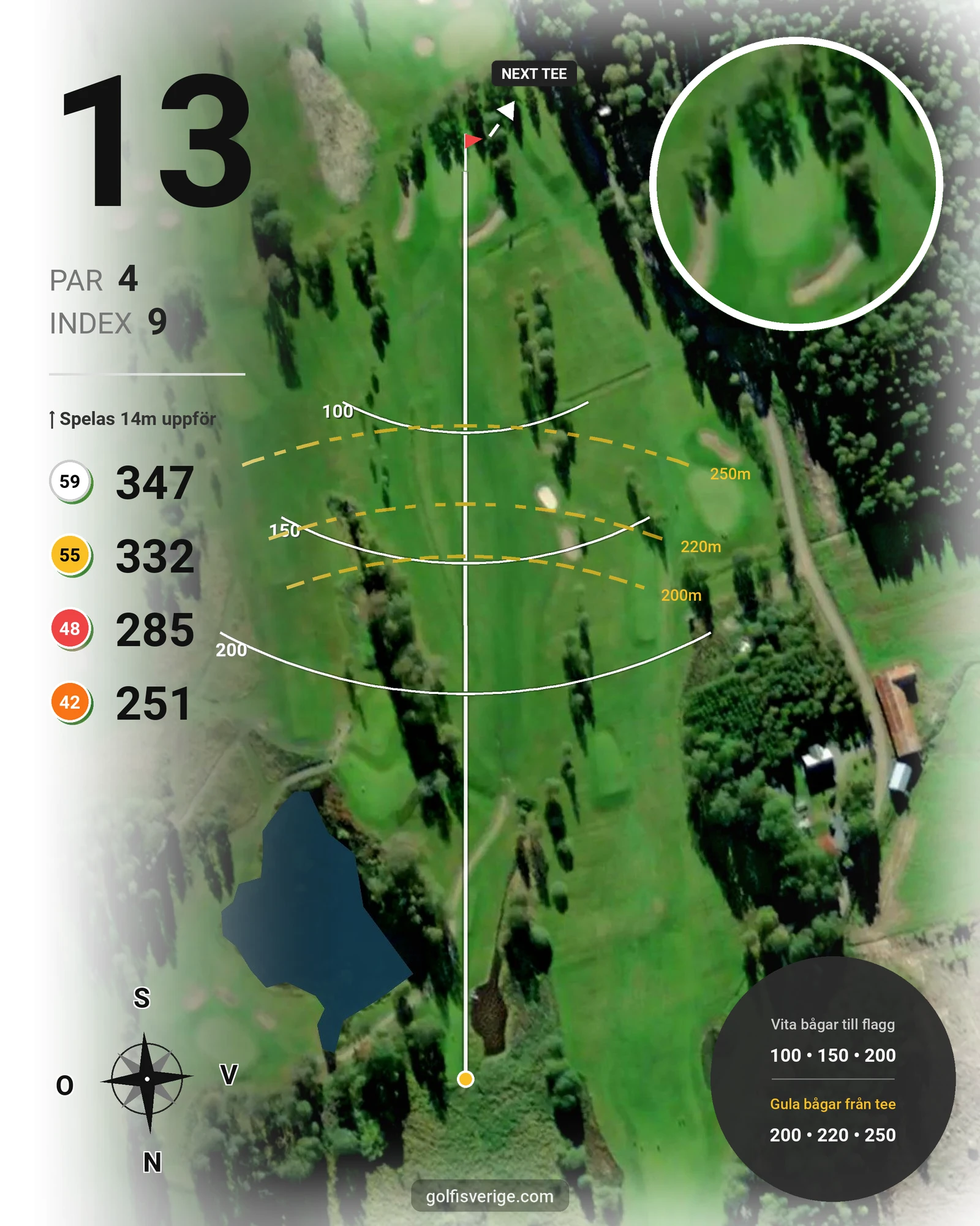 Banguide Kingselviken på Arvika Golfklubb - Hål 13 karta
