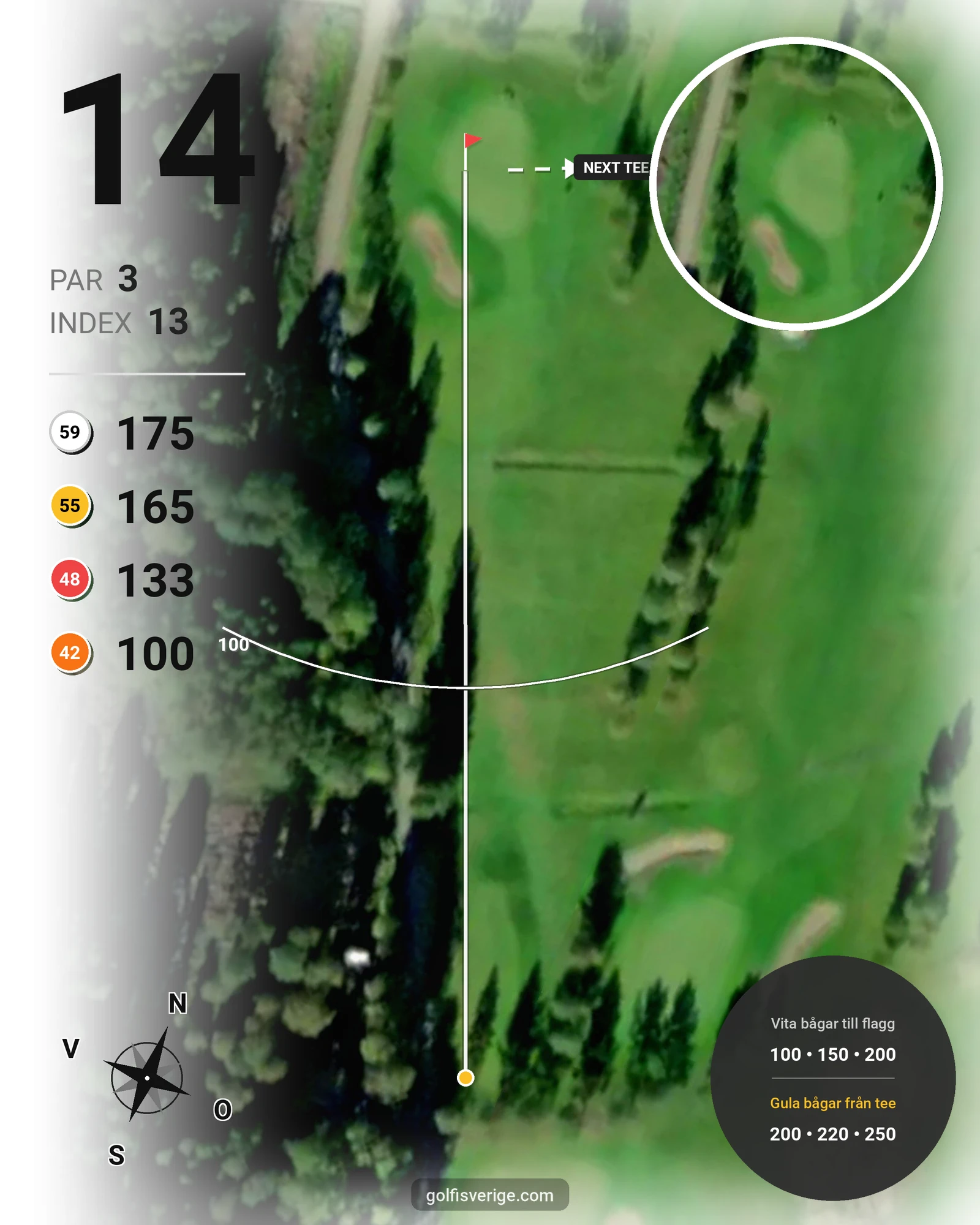 Banguide Kingselviken på Arvika Golfklubb - Hål 14 karta