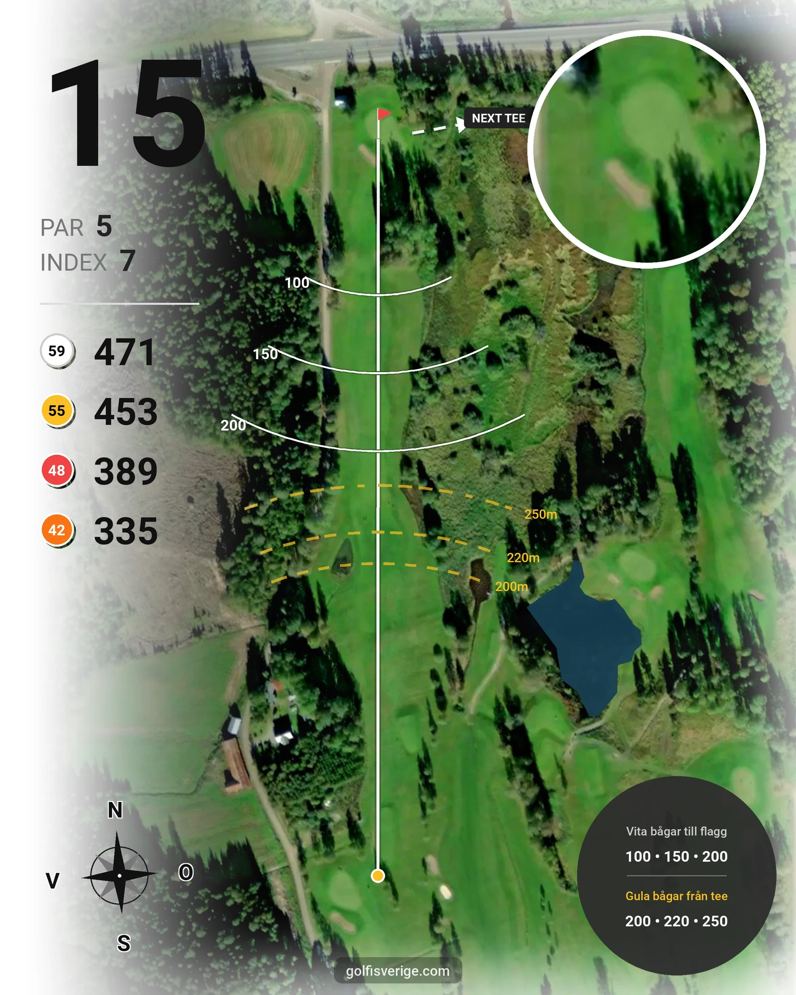 Banguide Kingselviken på Arvika Golfklubb - Hål 15 karta