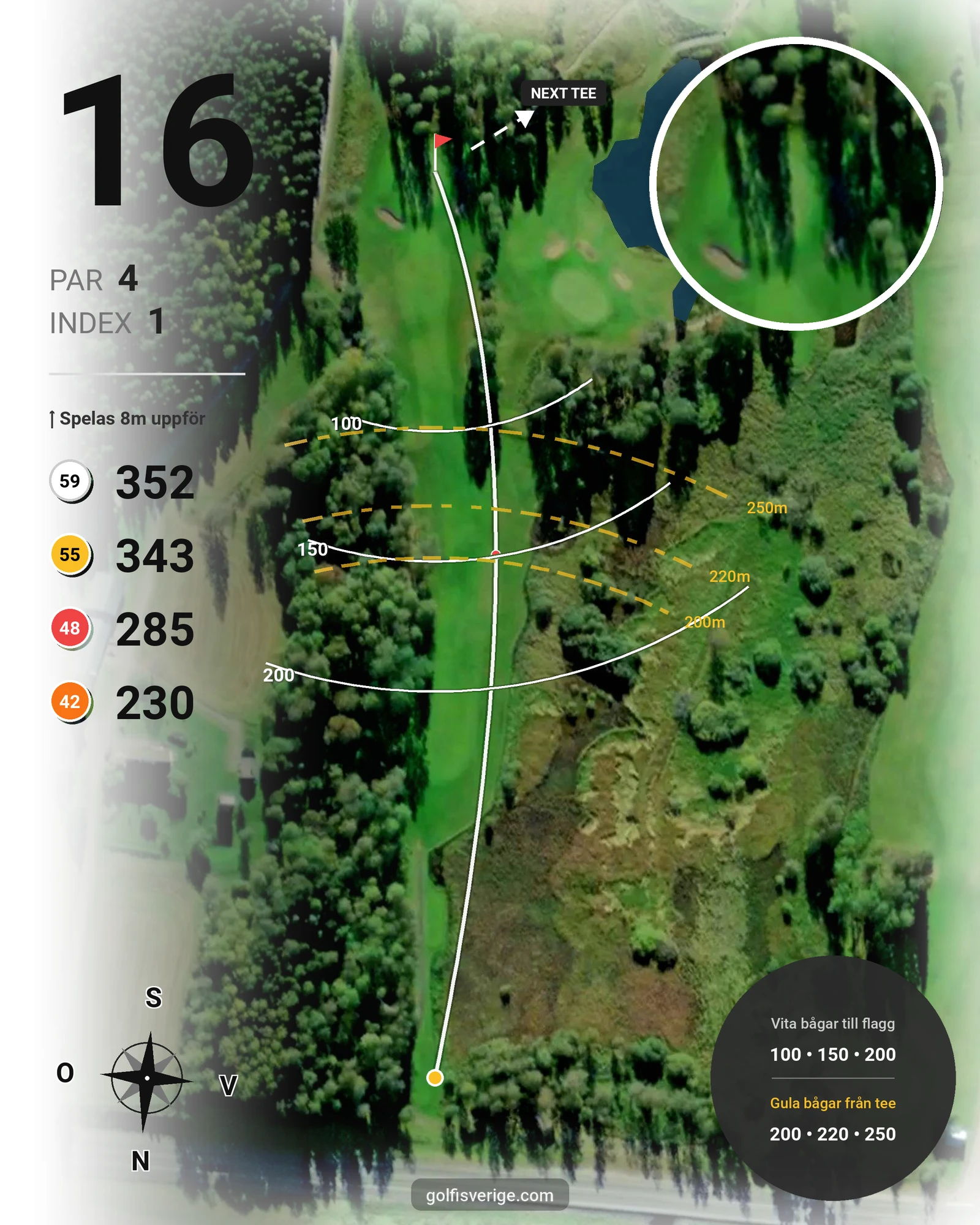 Banguide Kingselviken på Arvika Golfklubb - Hål 16 karta
