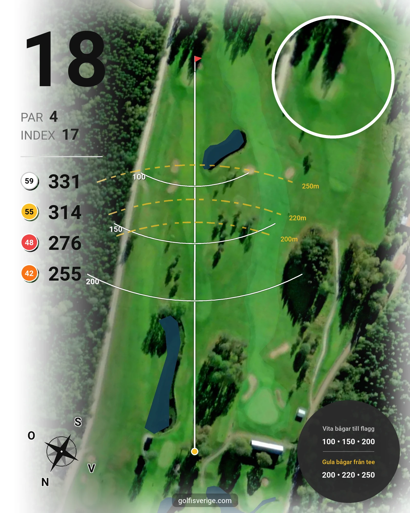 Banguide Kingselviken på Arvika Golfklubb - Hål 18 karta