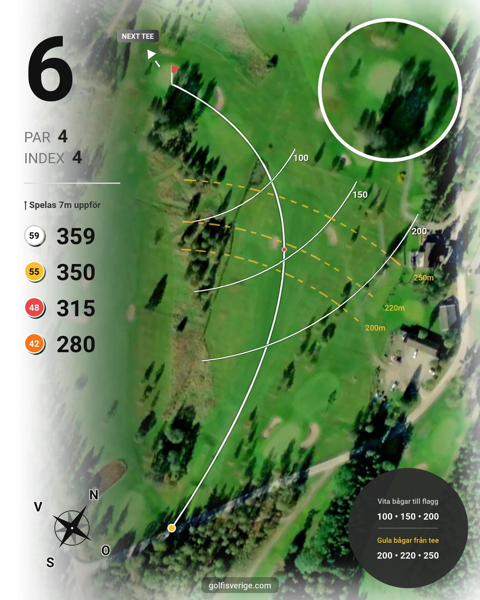 Banguide Kingselviken på Arvika Golfklubb - Hål 6 karta