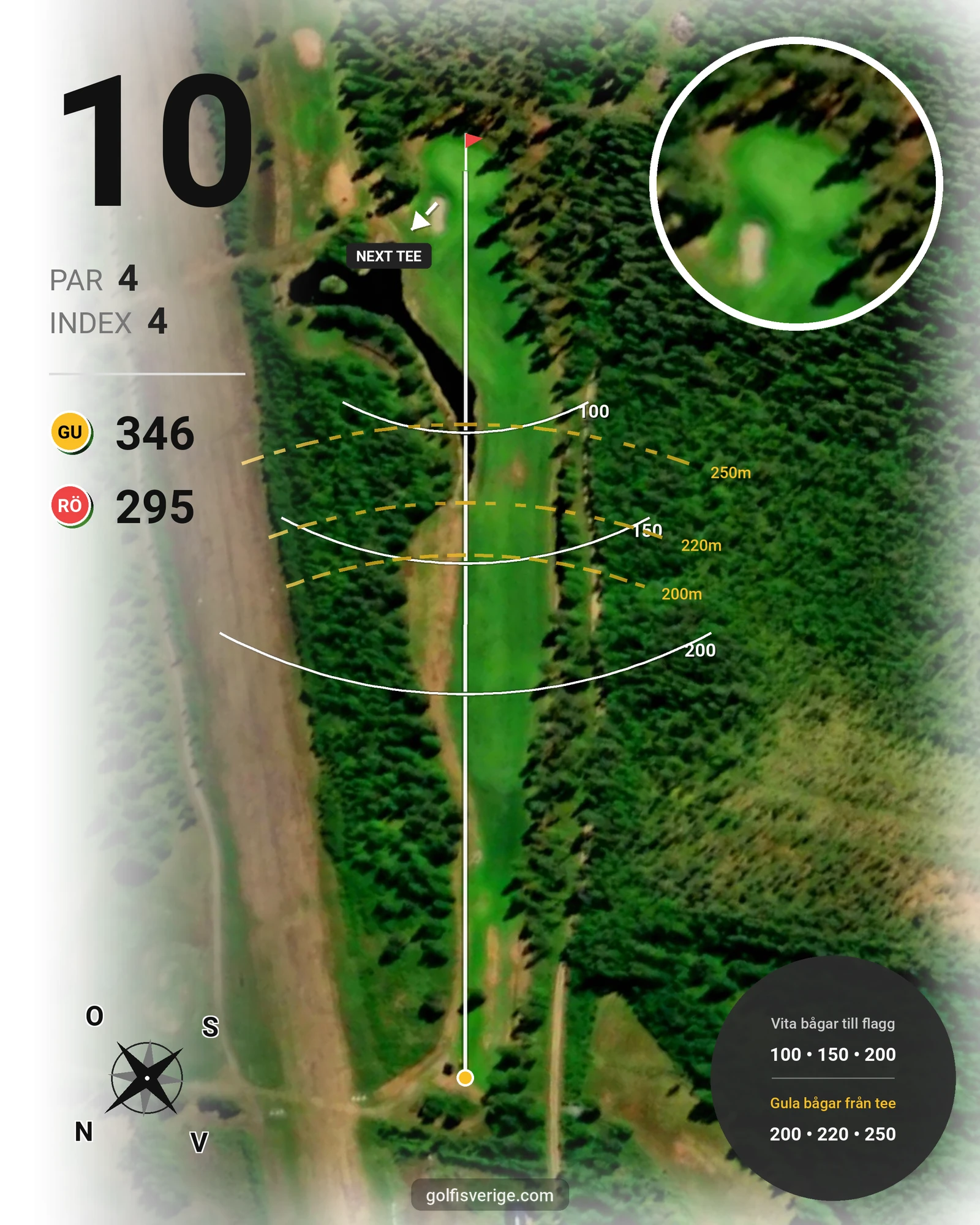 Banguide Åselebanan på Åsele Nya Golfklubb - Hål 10 karta
