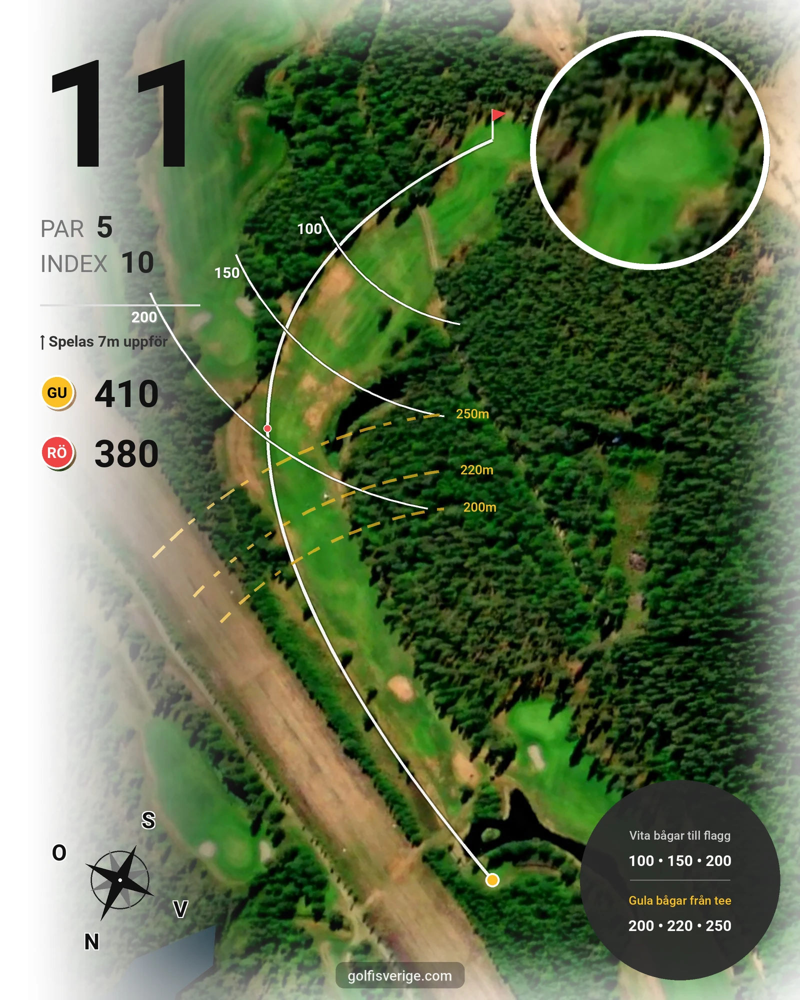 Banguide Åselebanan på Åsele Nya Golfklubb - Hål 11 karta
